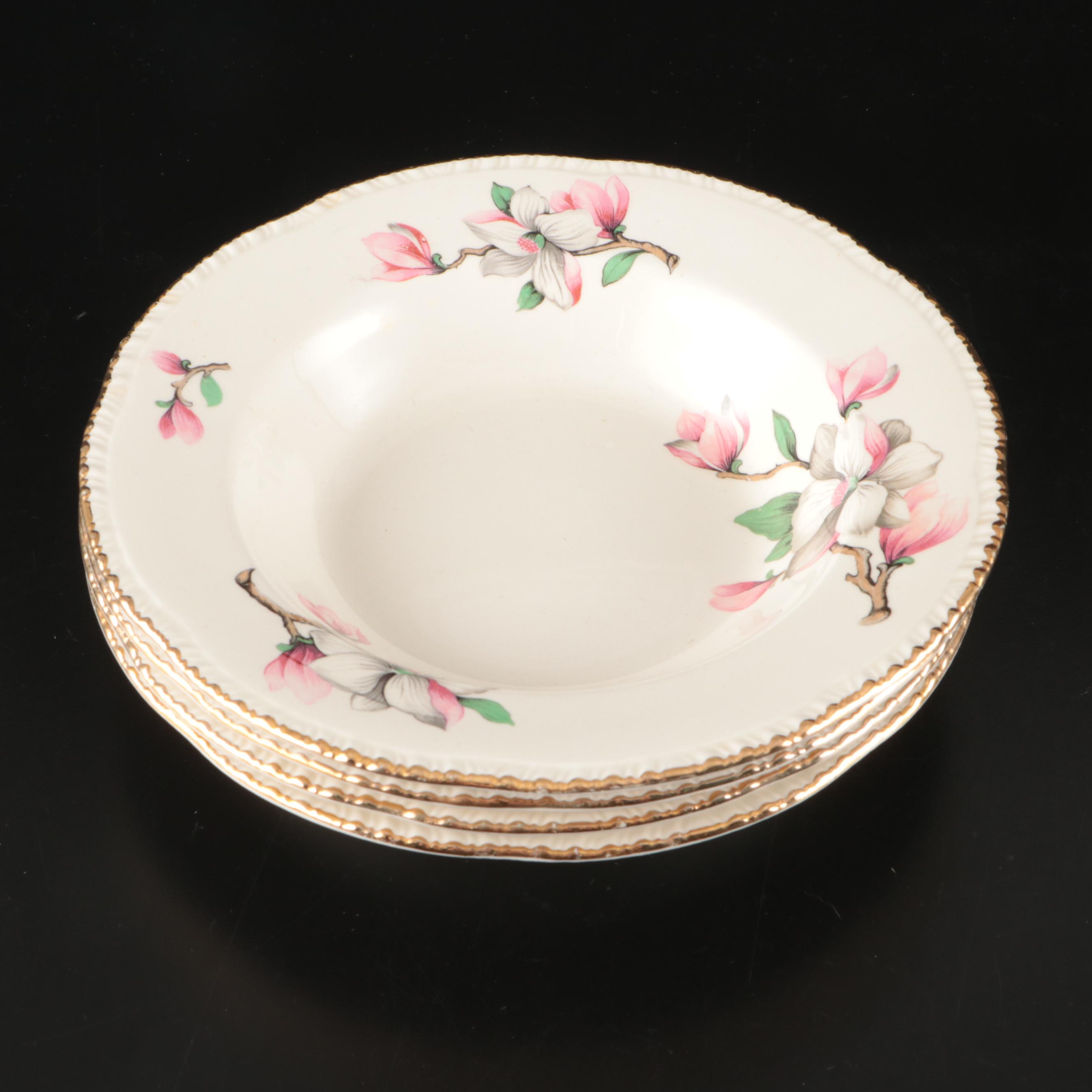 Johnson Bros. "Peach Royal" Porcelain Gravy Boat with Other Floral Tableware