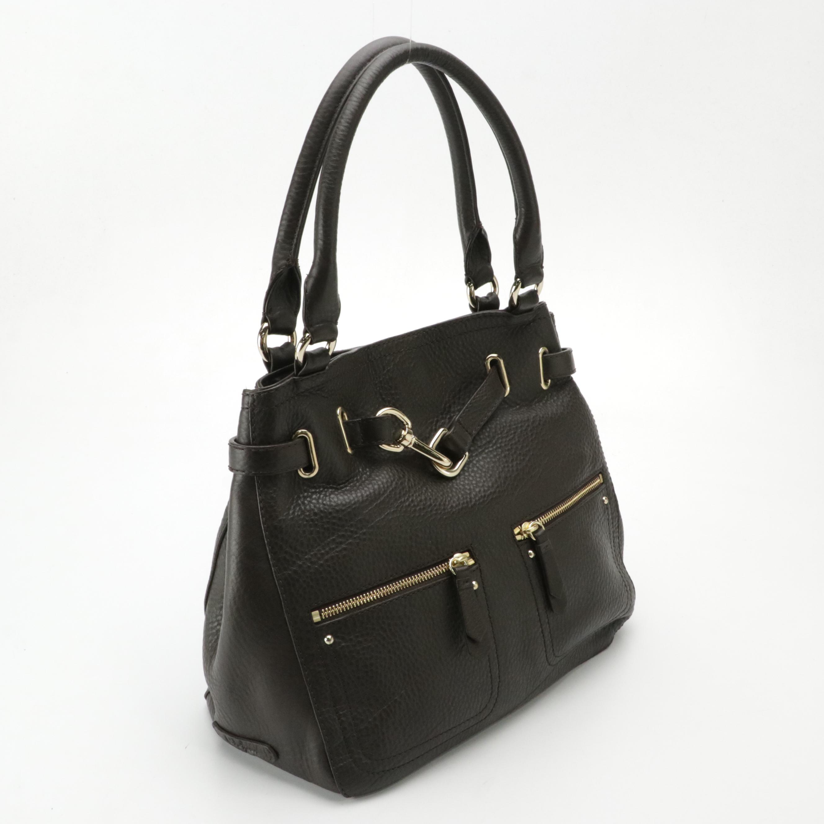 Cole Haan Brown Leather Shoulder Satchel, Kate Spade Cinghiale Leather Zip Tote