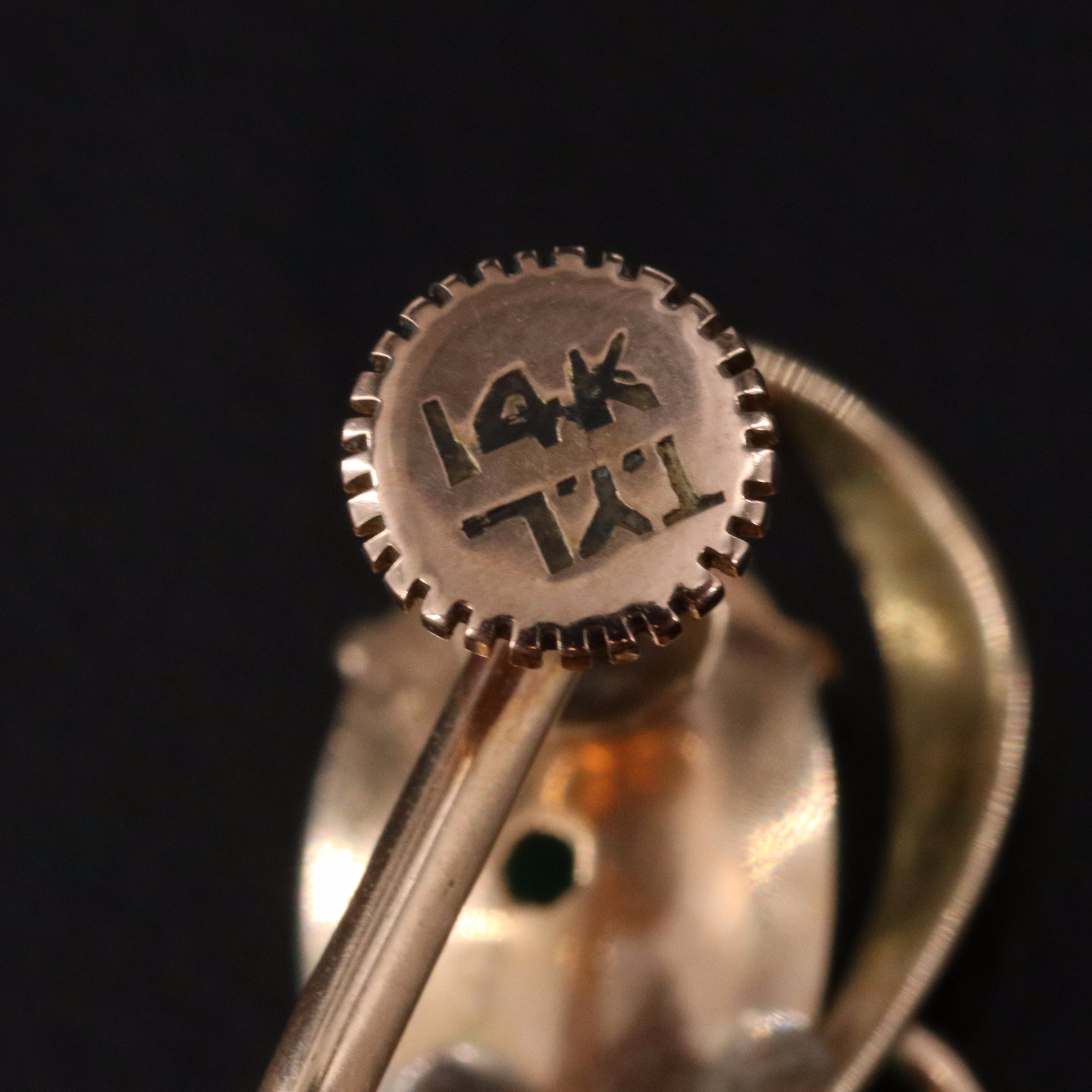 14K Vintage Jadeite Earrings