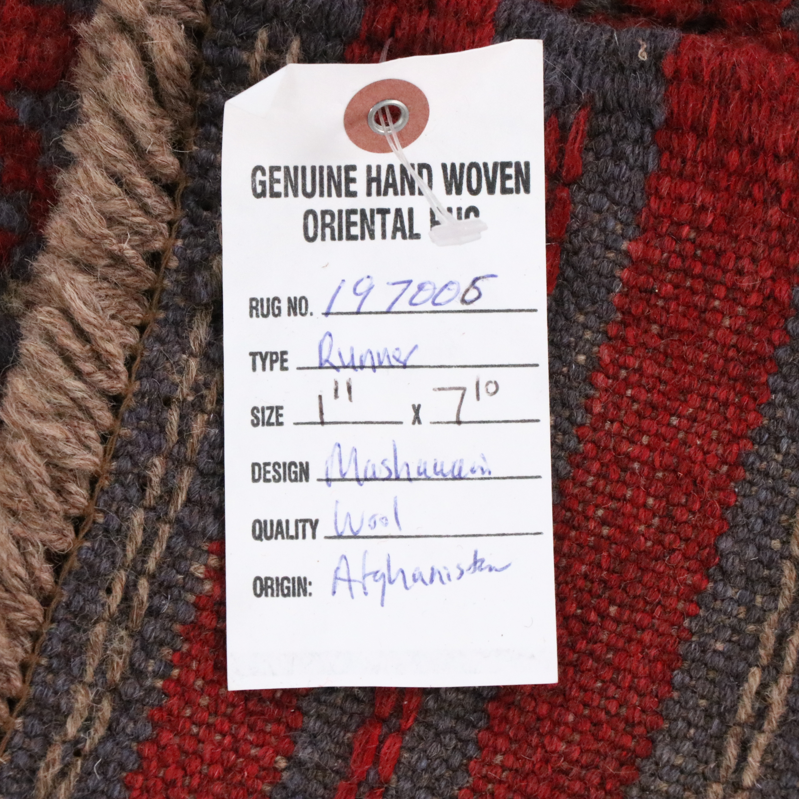 2' x 7'11 Handwoven Afghan Mashwani Carpet Runner