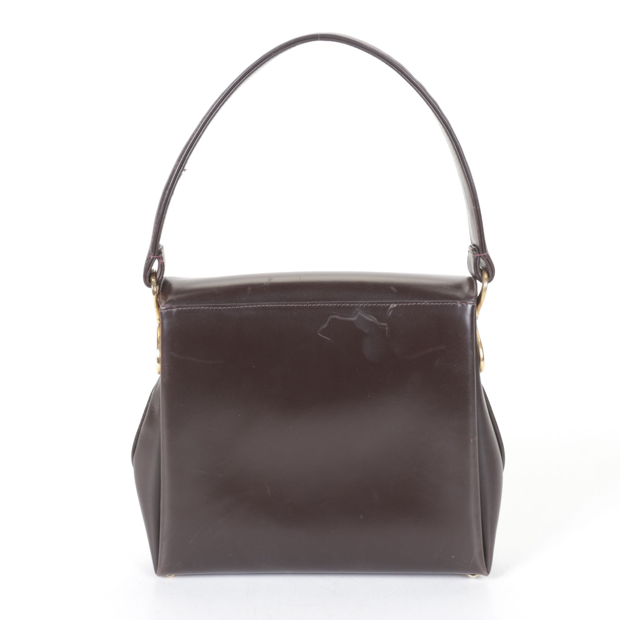 Brown Leather Handbag with Black Leather Cross-Body Messenger Bag