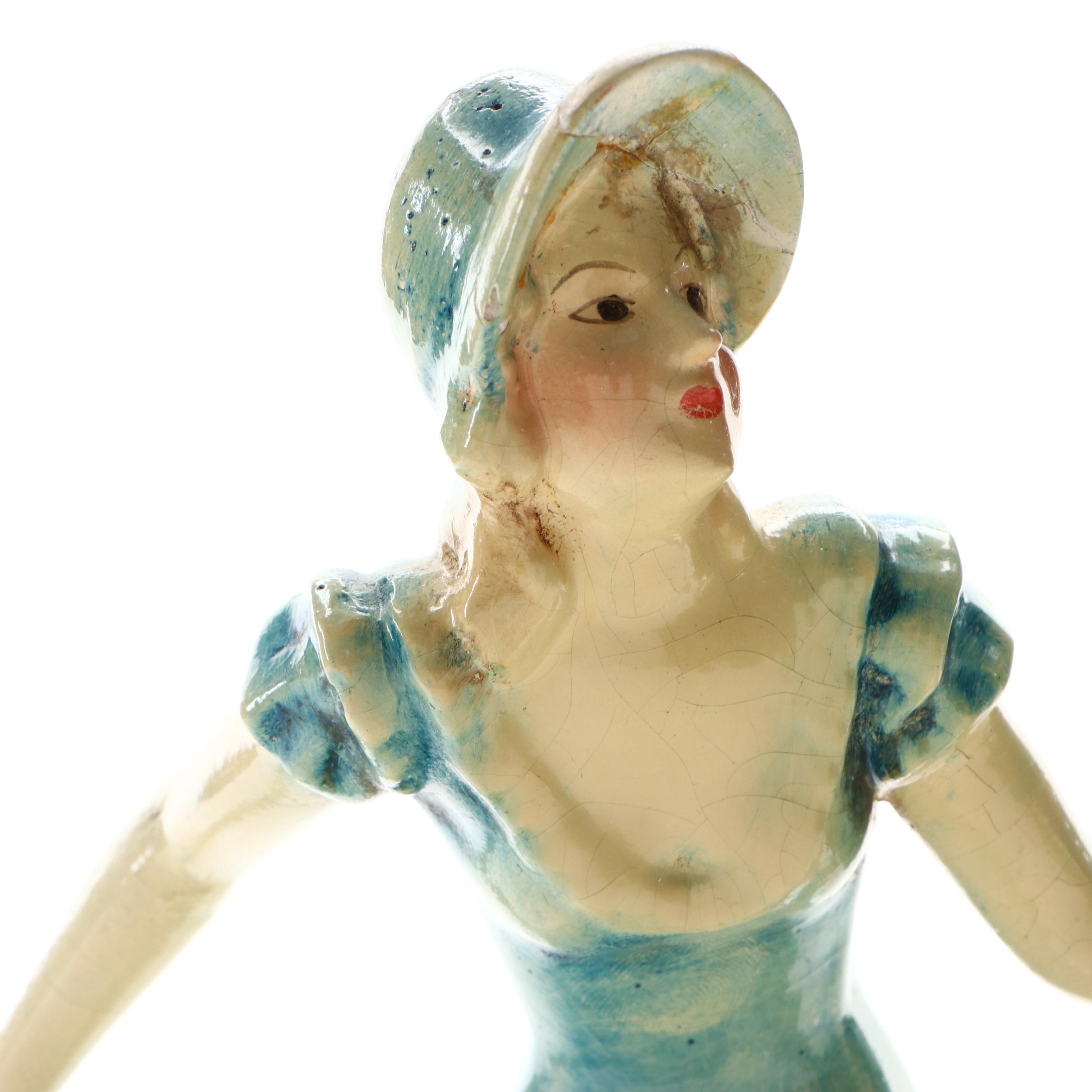 New Art Wares Chalkware Figurine After Stephan Dakon, Mid-20th Century