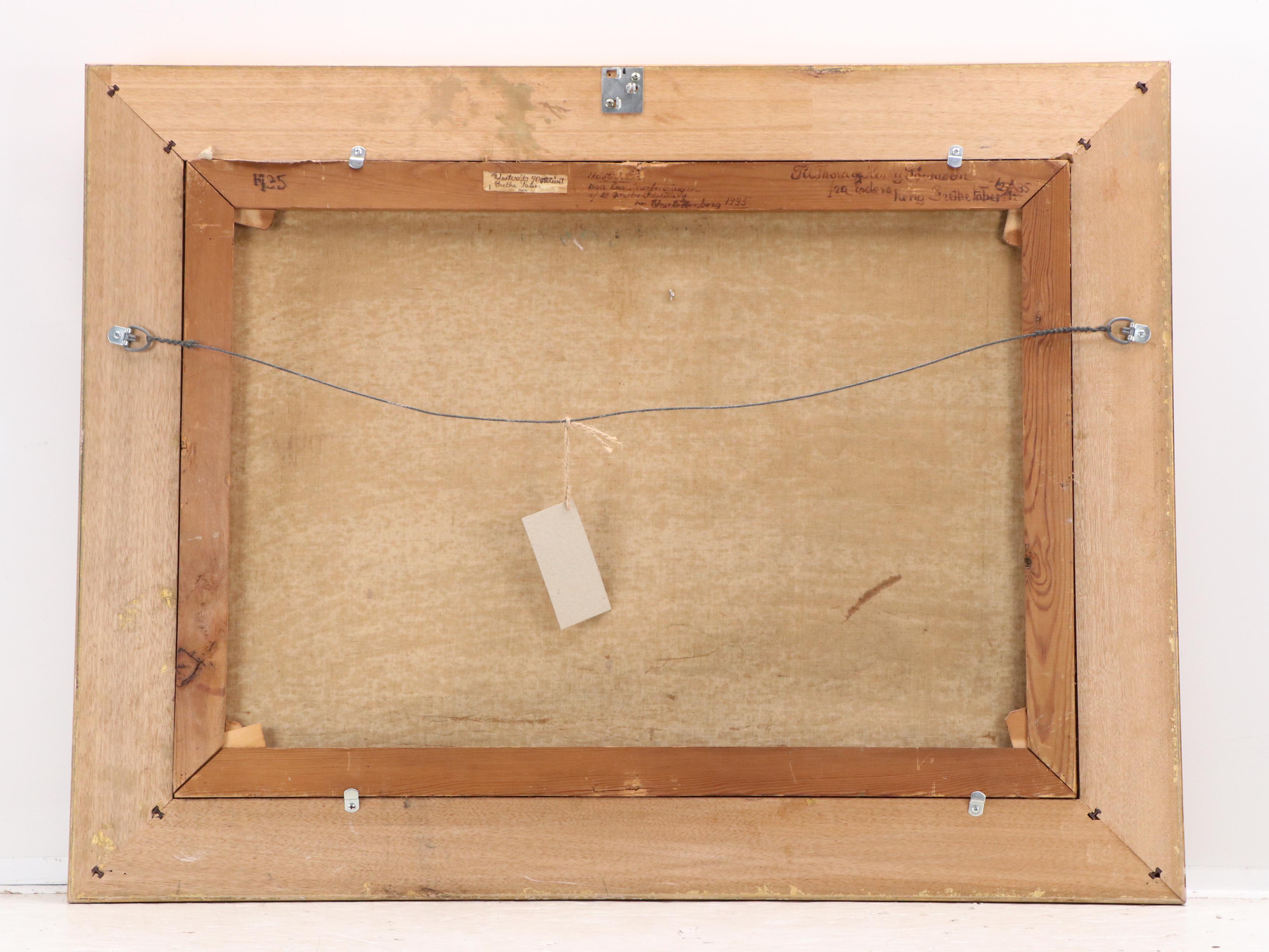 Grethe Faber Oil Painting of Interior Scene with Woman on the Piano, 1935