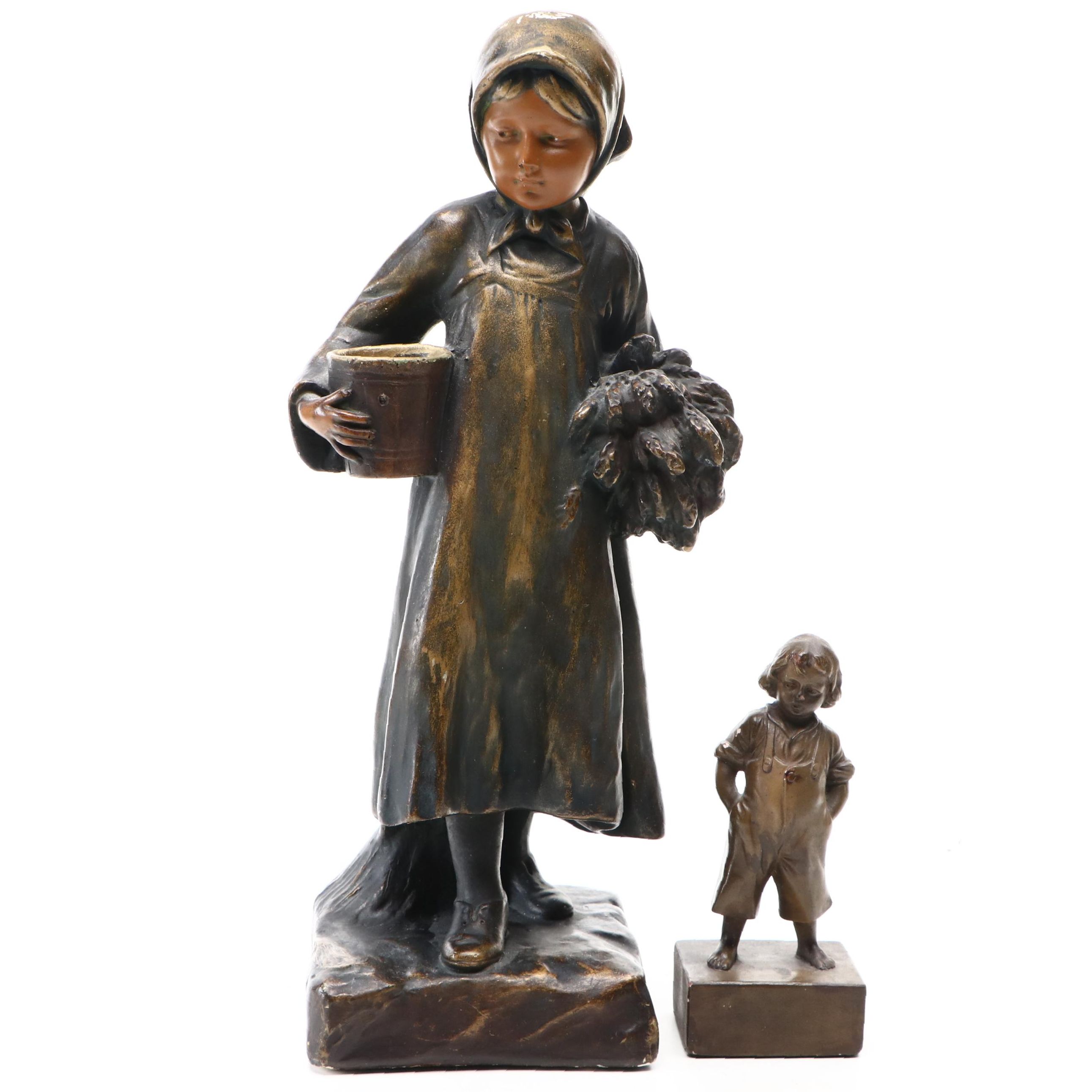 Bronze Finish Children Figurines