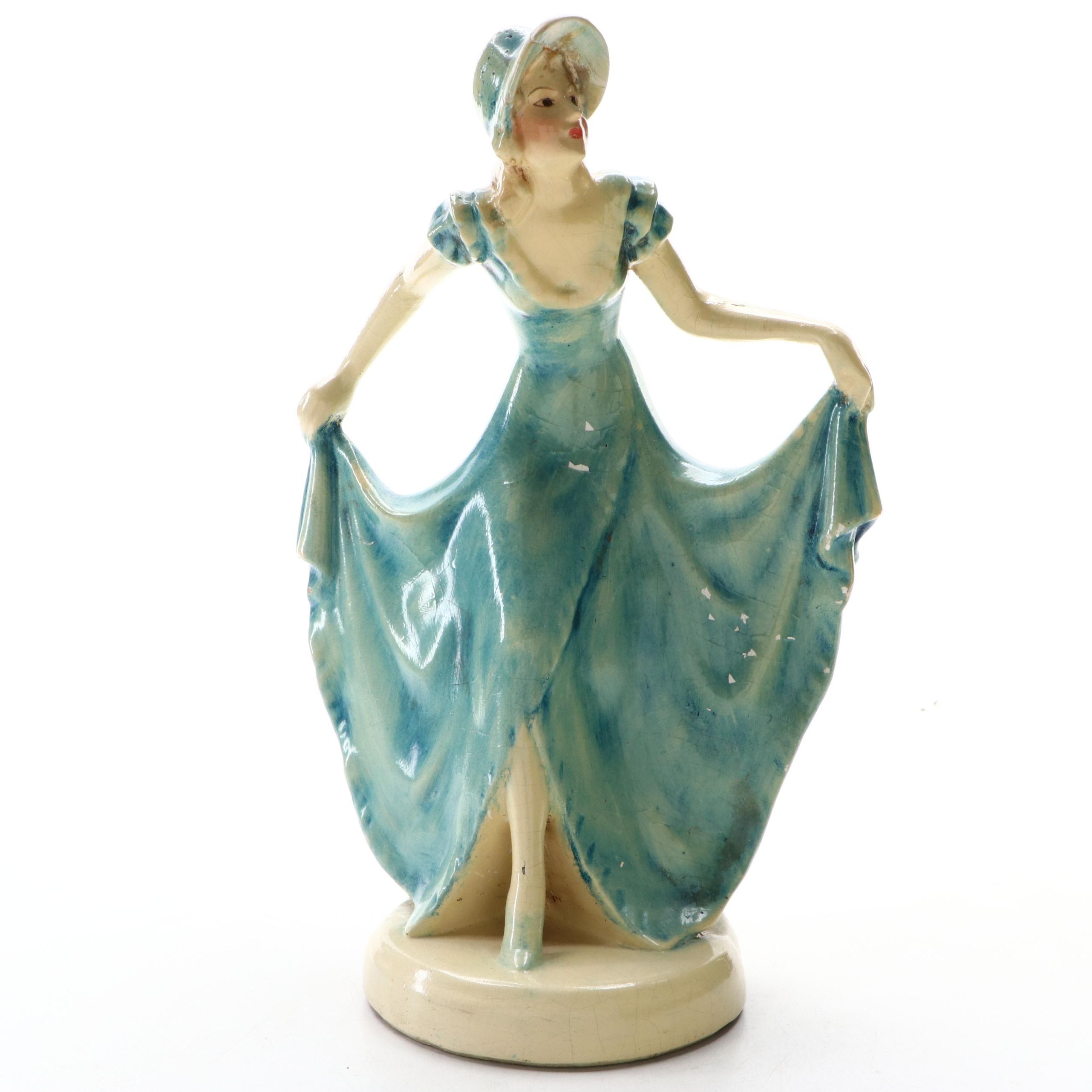 New Art Wares Chalkware Figurine After Stephan Dakon, Mid-20th Century
