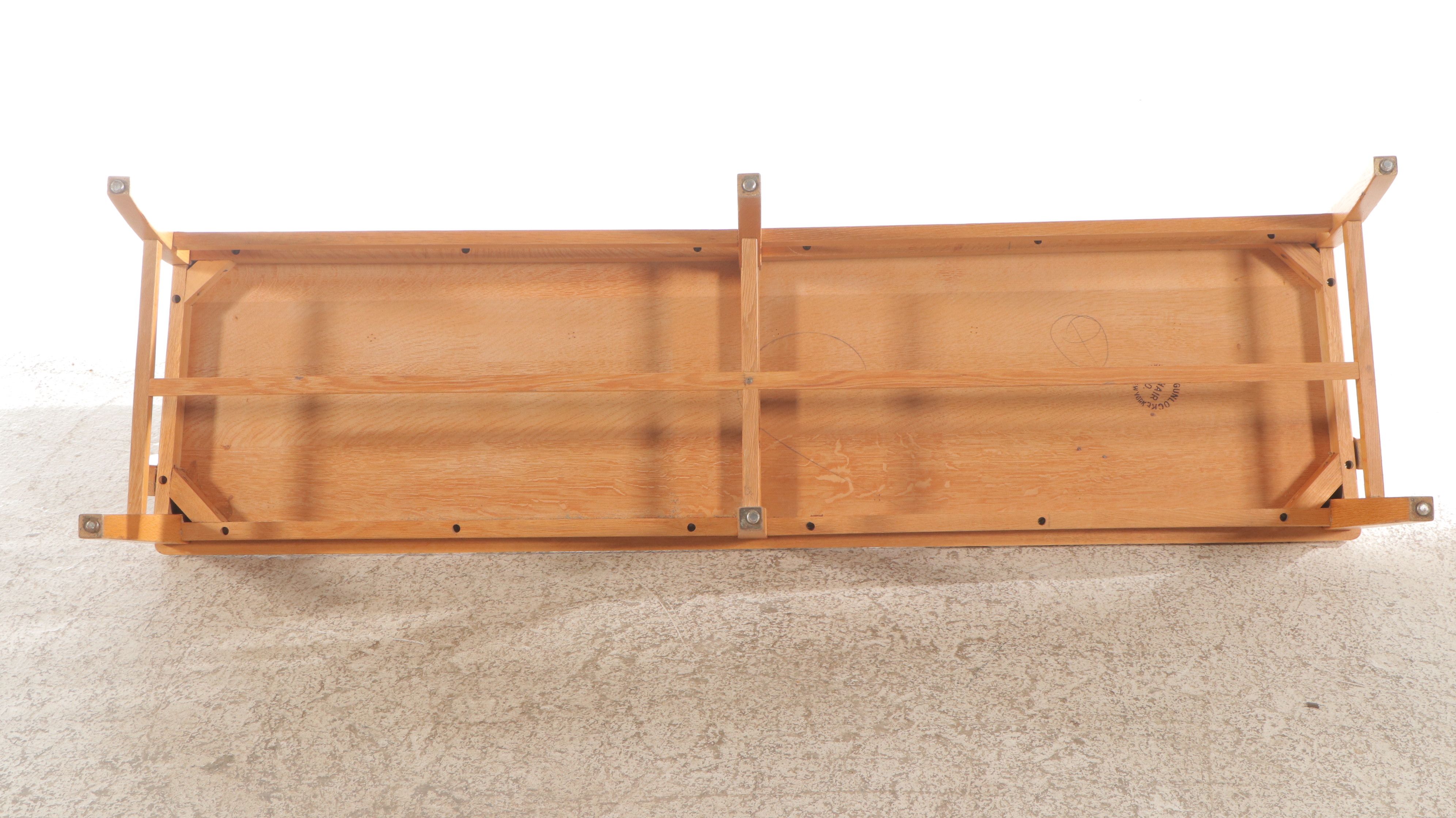 W. H. Gunlocke Chair Co. Arts & Crafts Style Oak Lawyer's Bench