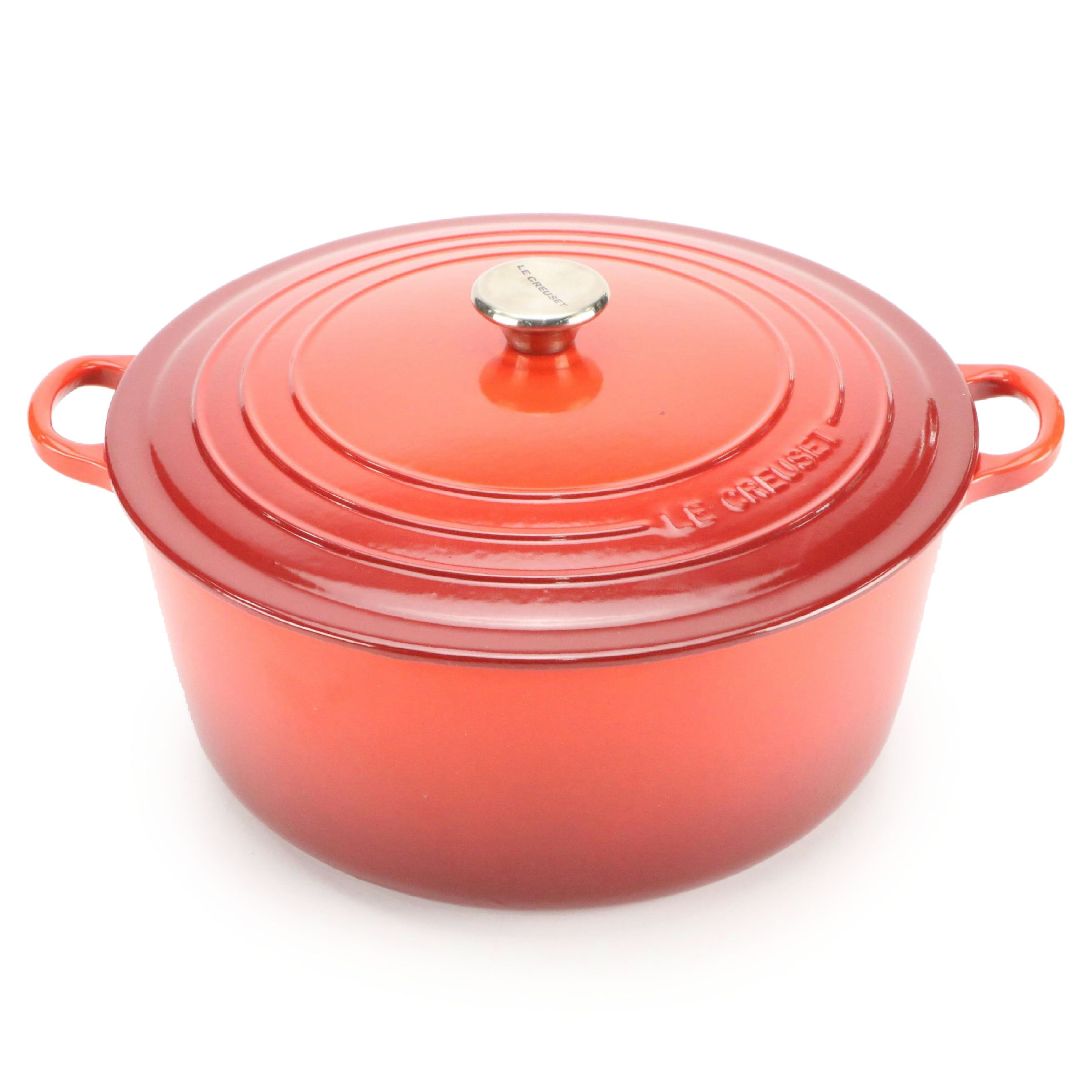Le Creuset 9 Qt. Enameled Cast Iron Cherry Red Round Casserole