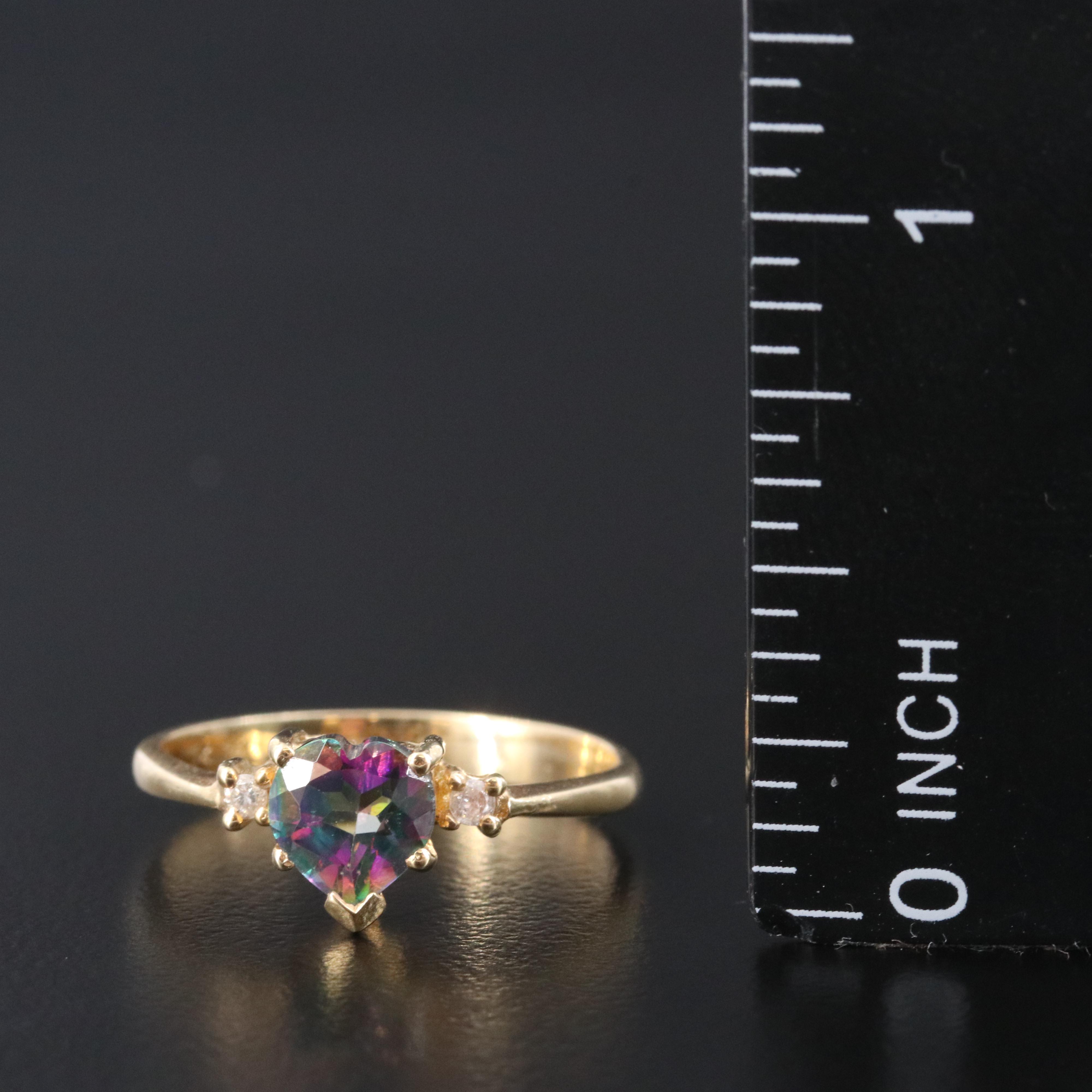 14K Mystic Topaz and Diamond Ring