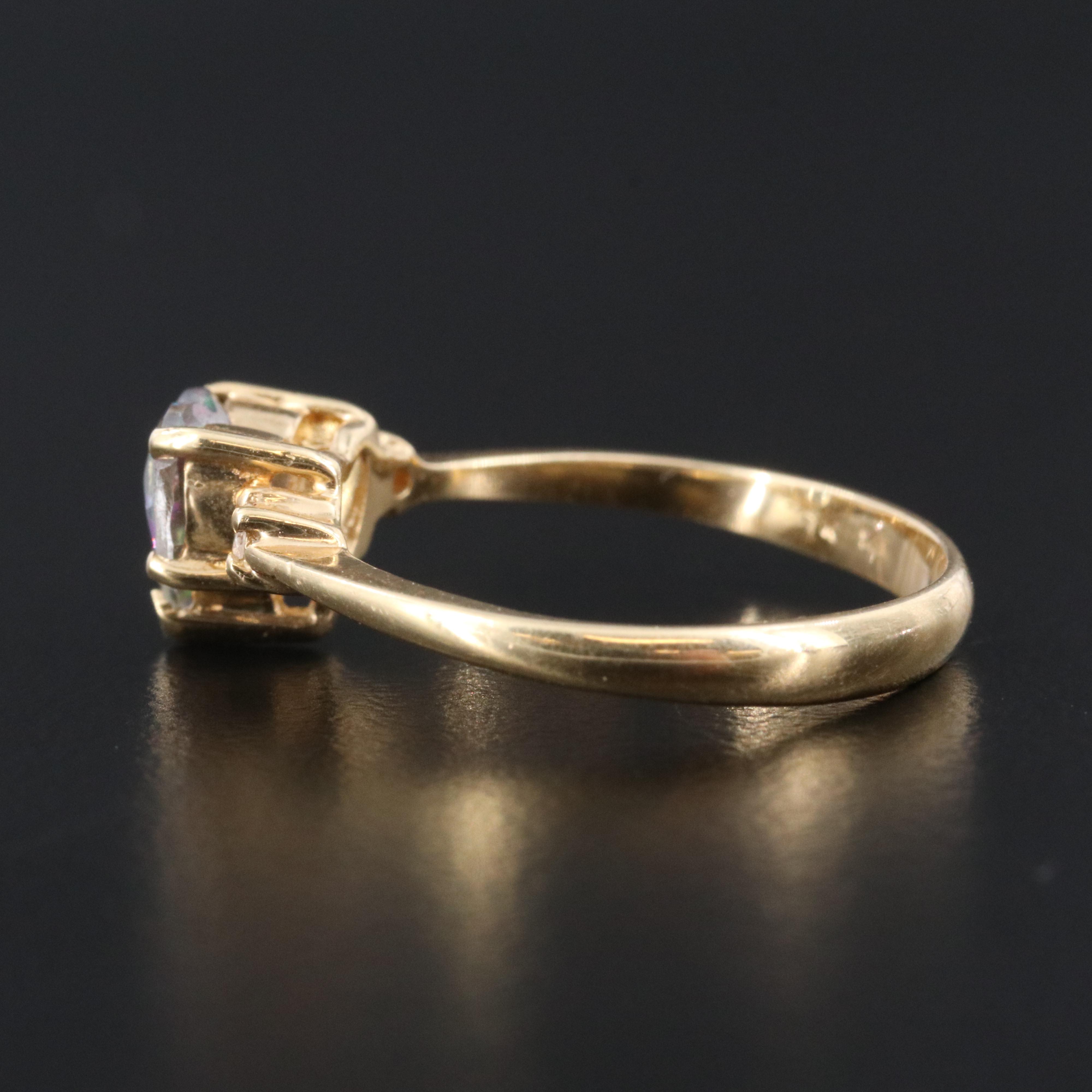 14K Mystic Topaz and Diamond Ring