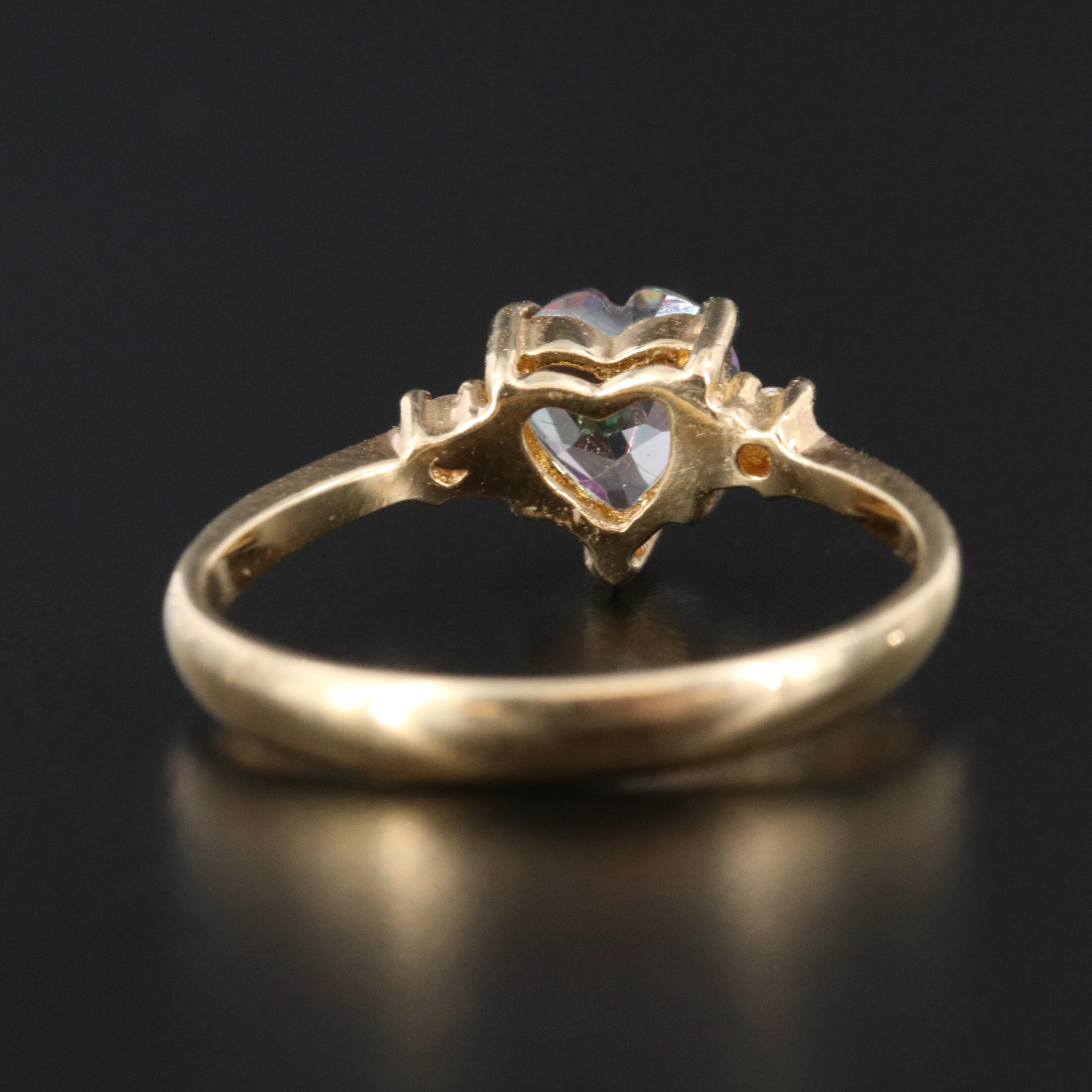 14K Mystic Topaz and Diamond Ring