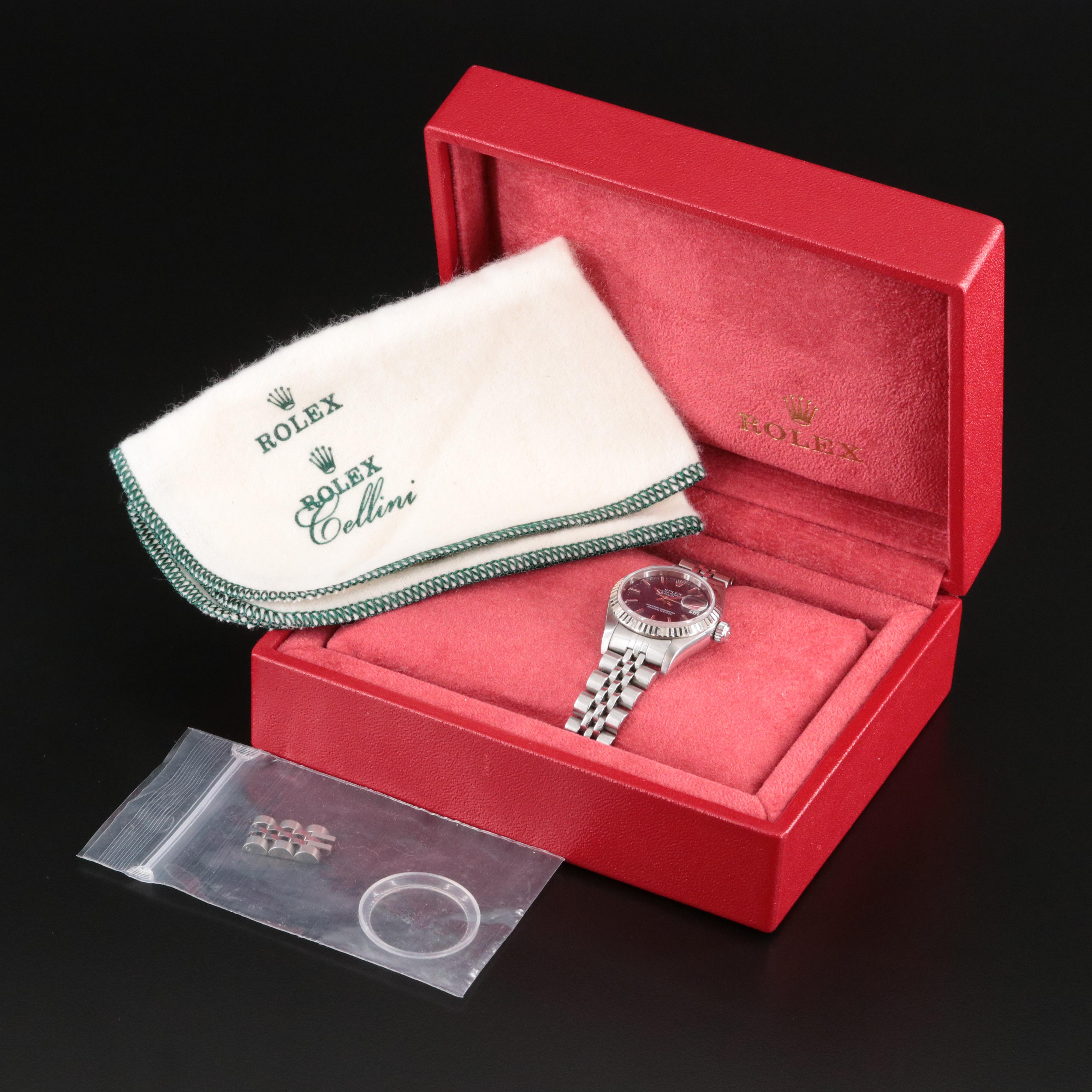 2002 Rolex 18K and Steelinox Blue Dial Datejust Watch