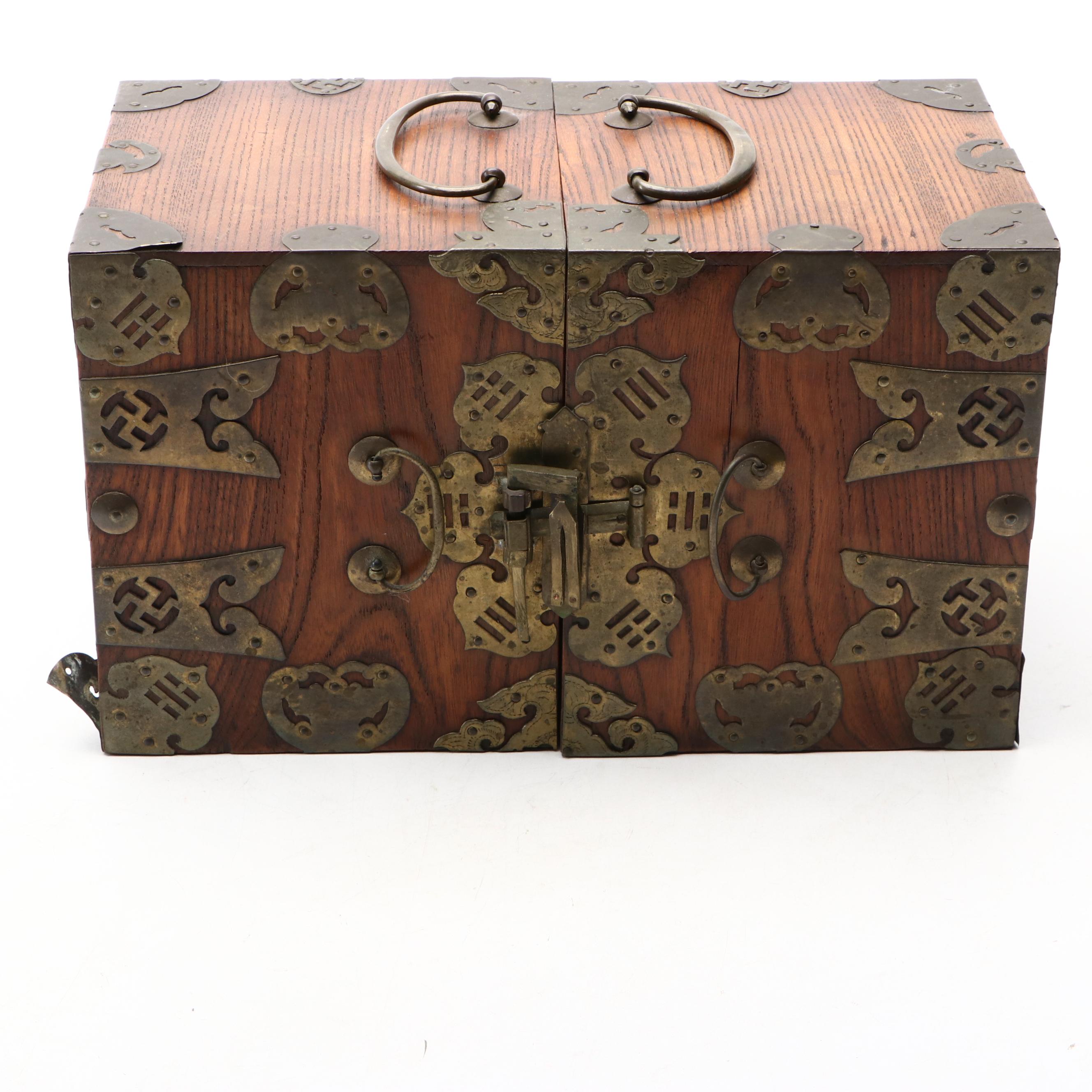 Chinese Brass Mounted Storage Chest
