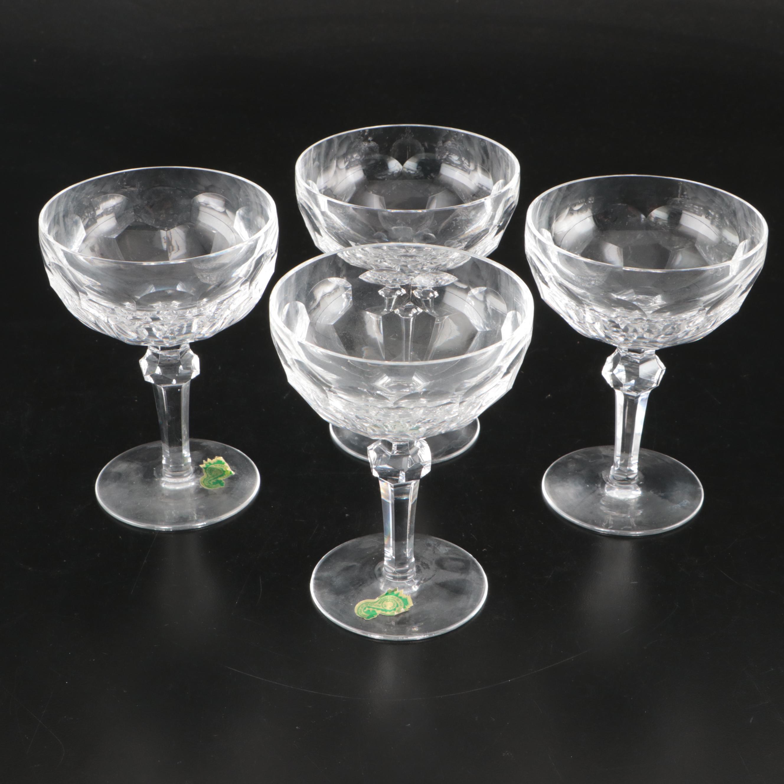 Waterford "Donegal" and "Curraghmore" Crystal Champagne Glasses