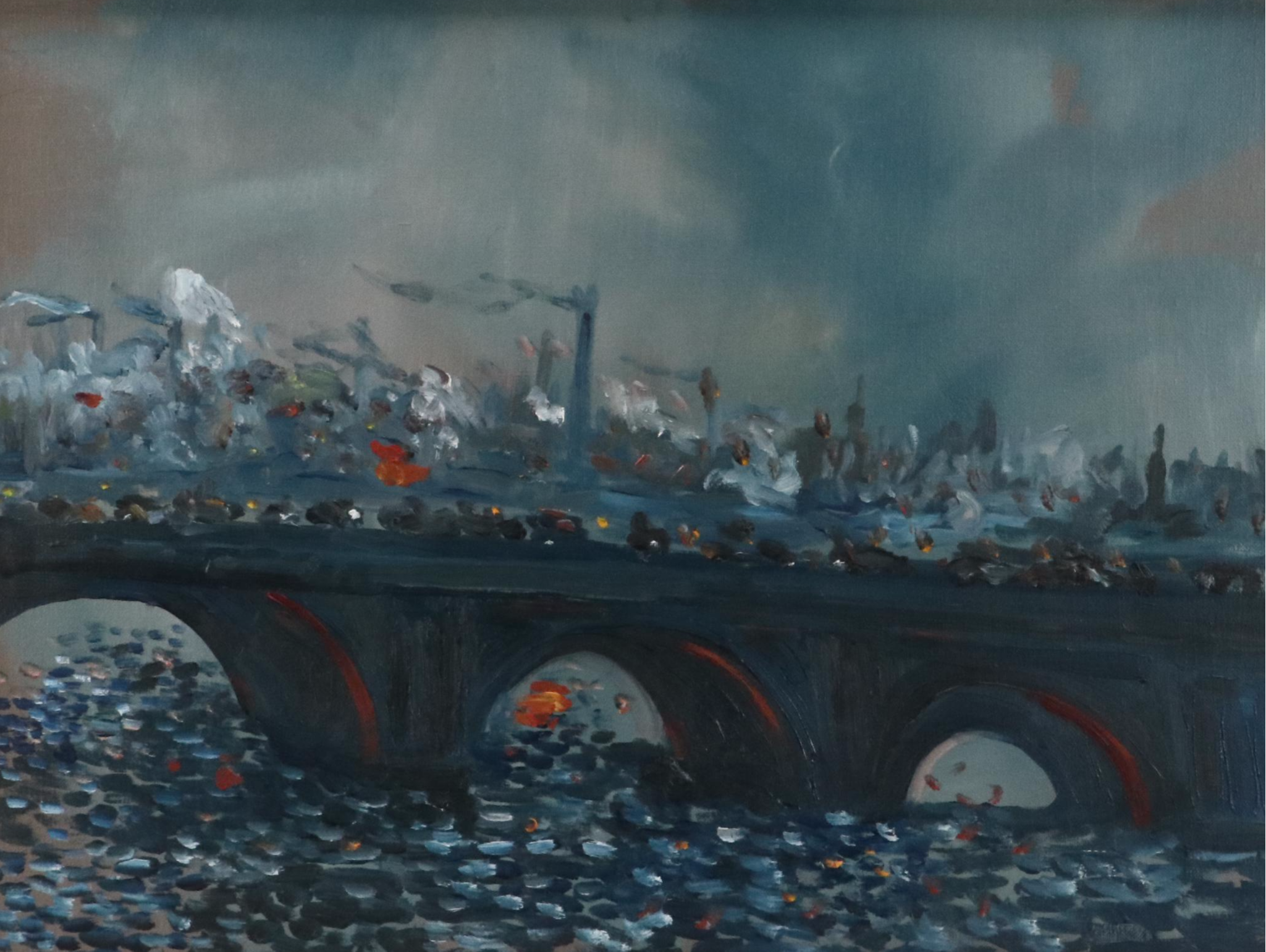 Robert H. Love Oil Painting "Waterloo Bridge, London," 2013