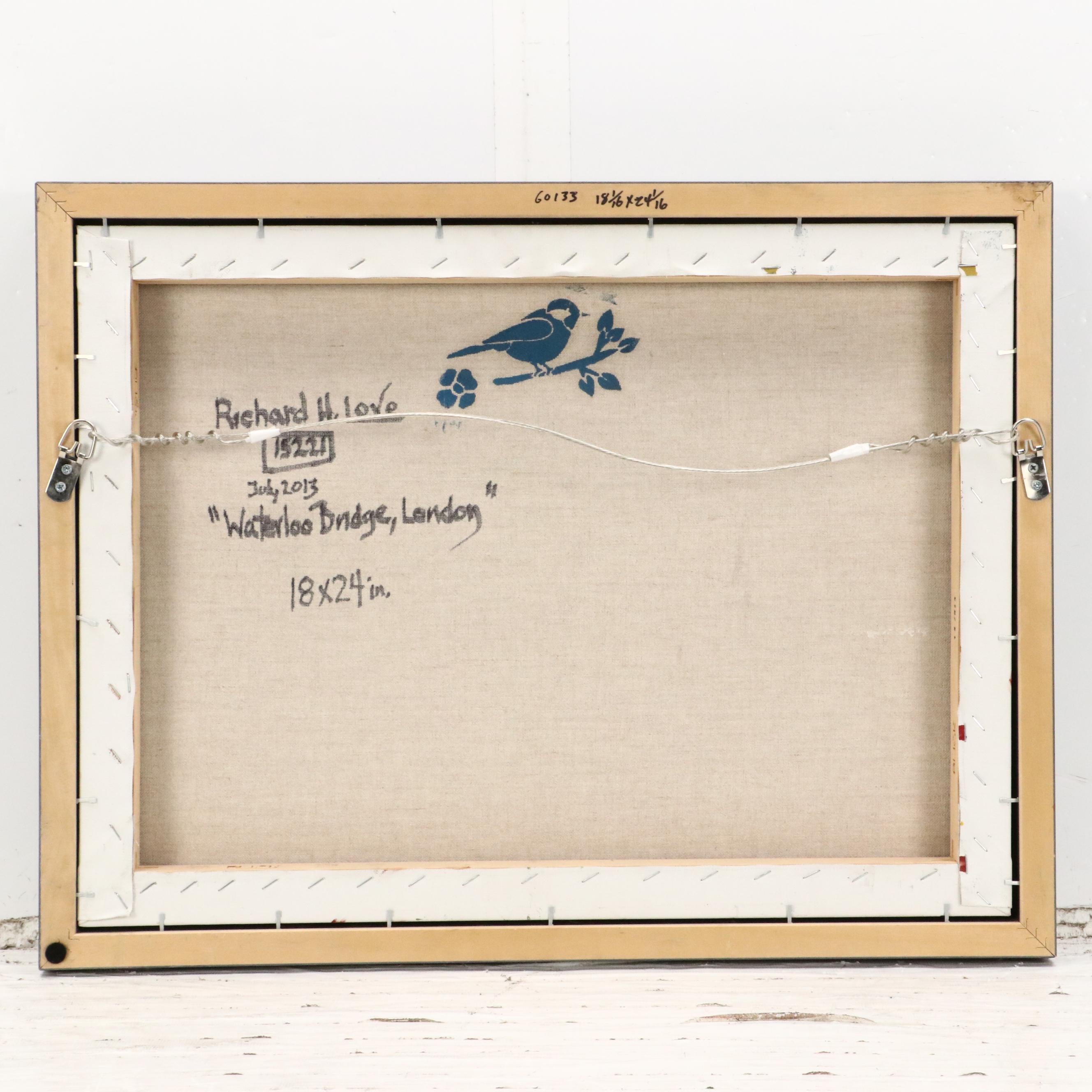 Robert H. Love Oil Painting "Waterloo Bridge, London," 2013