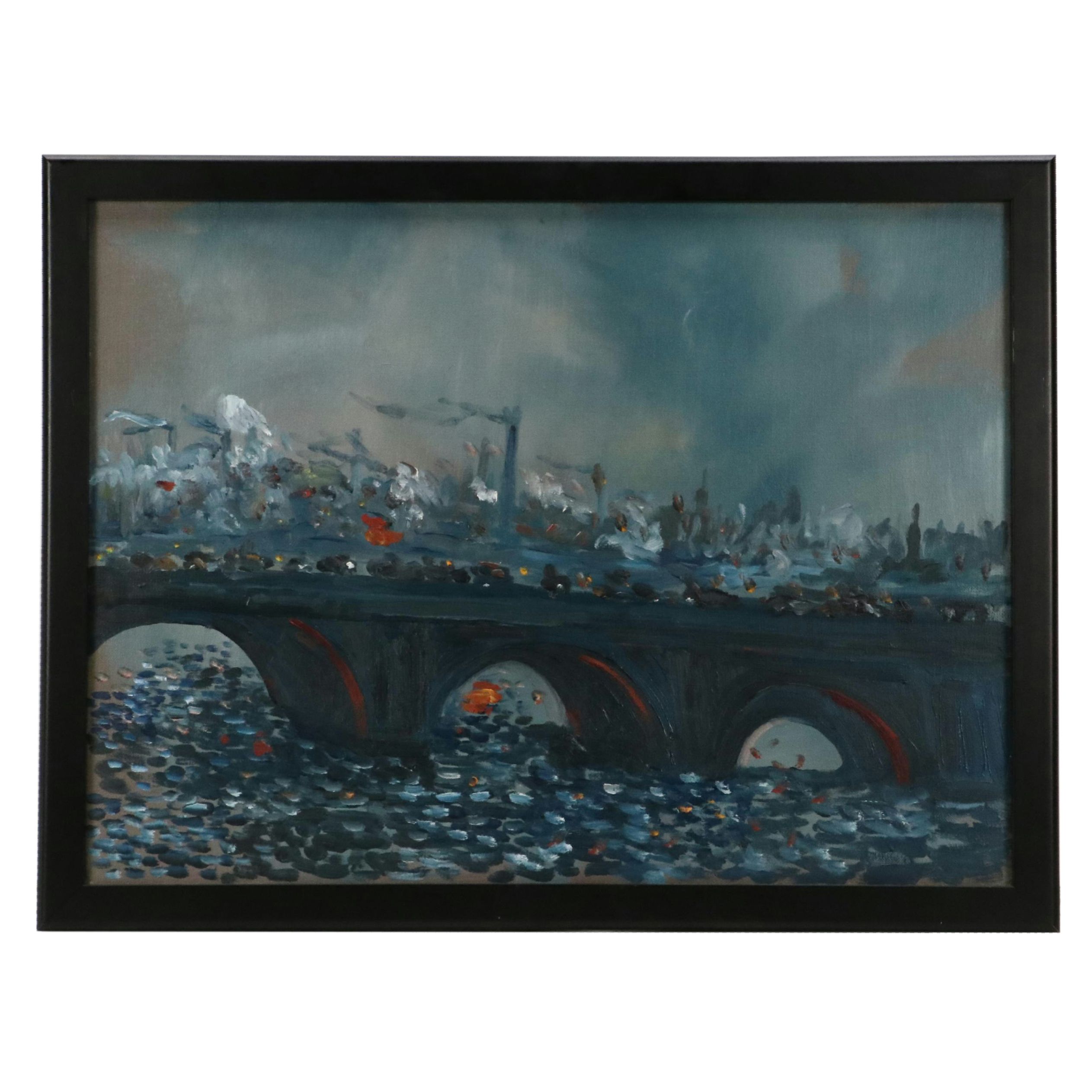 Robert H. Love Oil Painting "Waterloo Bridge, London," 2013