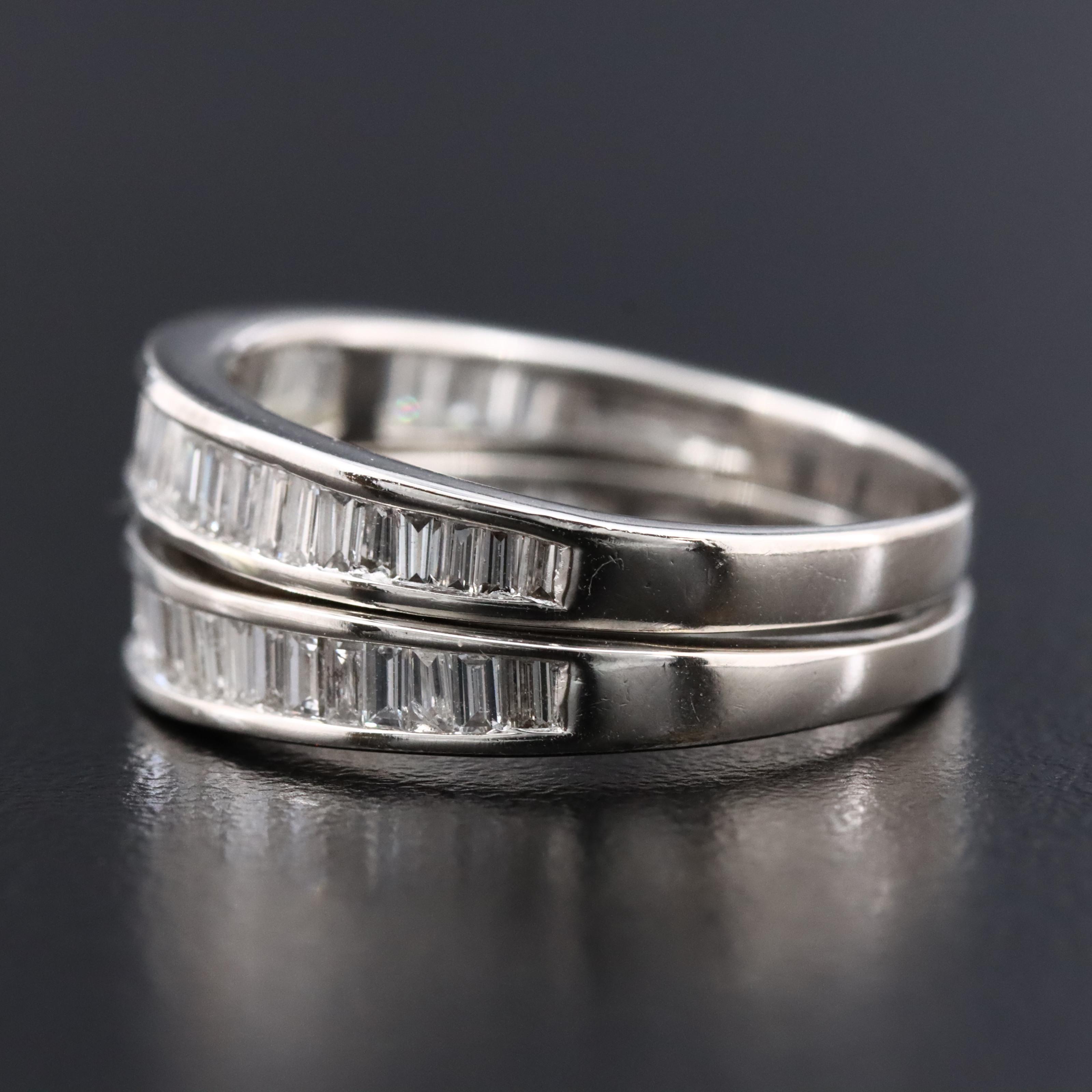 Platinum 1.06 CTW Diamond Stacking Rings