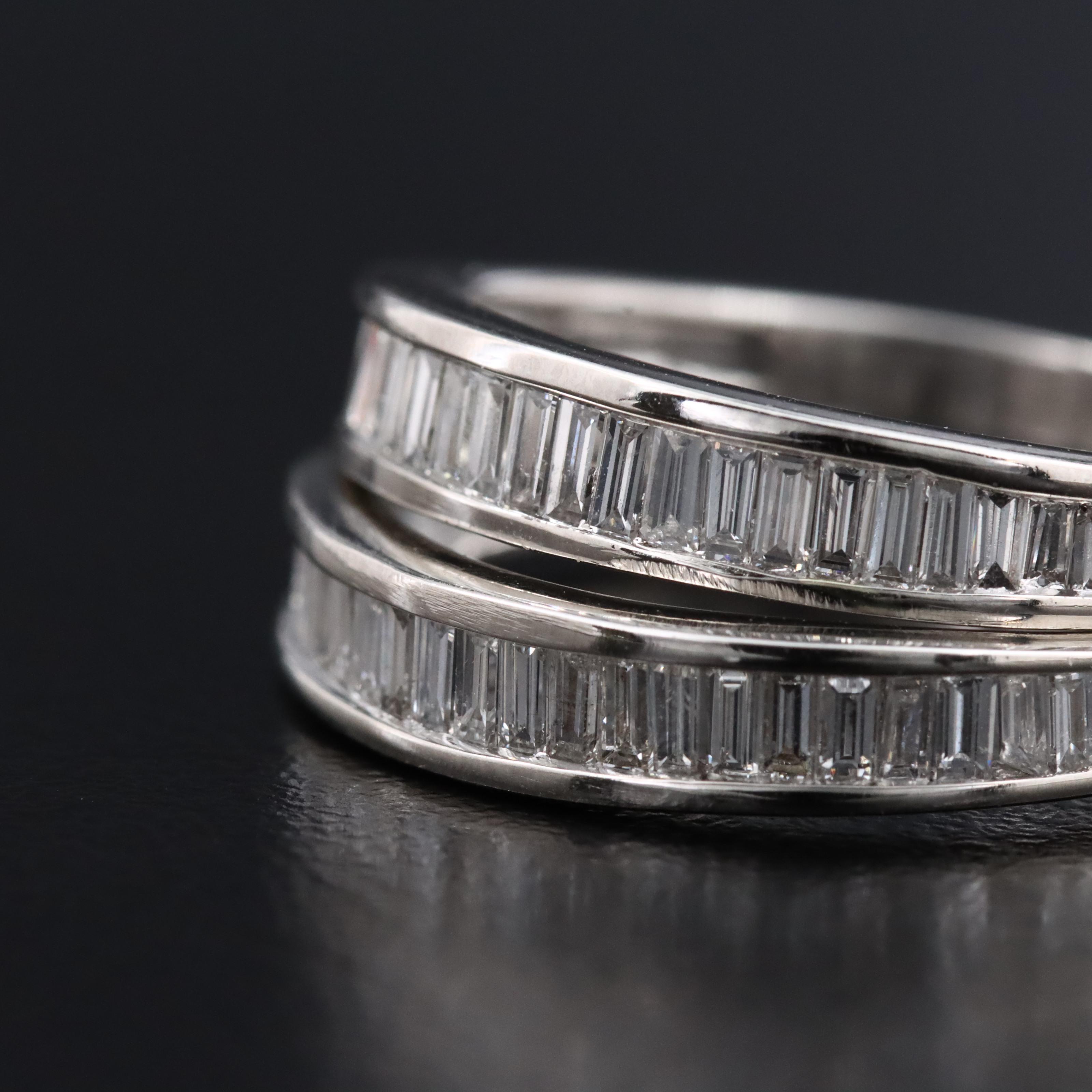 Platinum 1.06 CTW Diamond Stacking Rings