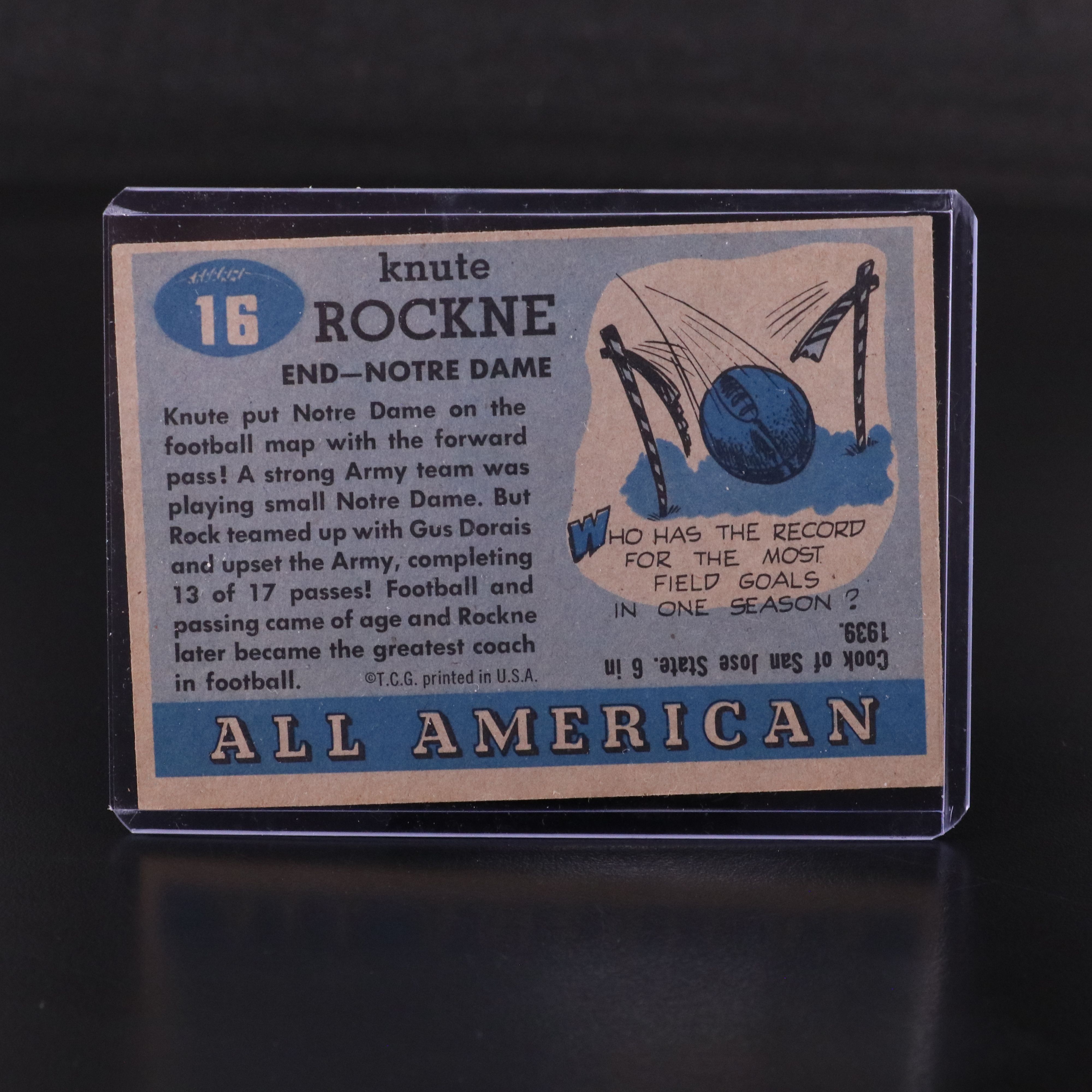 1955 Topps All American The Four Horsemen and Knute Rockne Football Cards