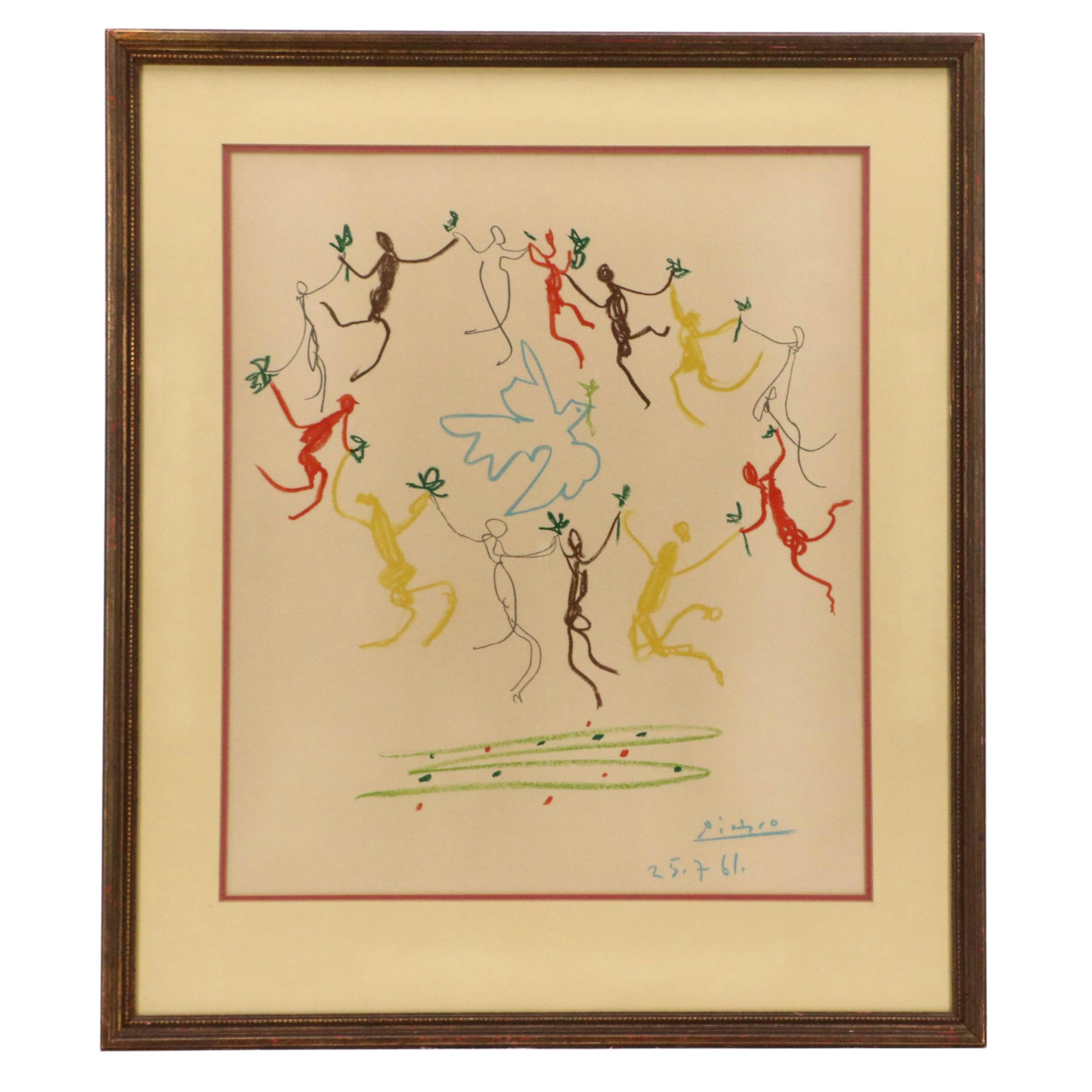 After Pablo Picasso Lithograph "Le Ronde de la Jeunesse," Circa 1965