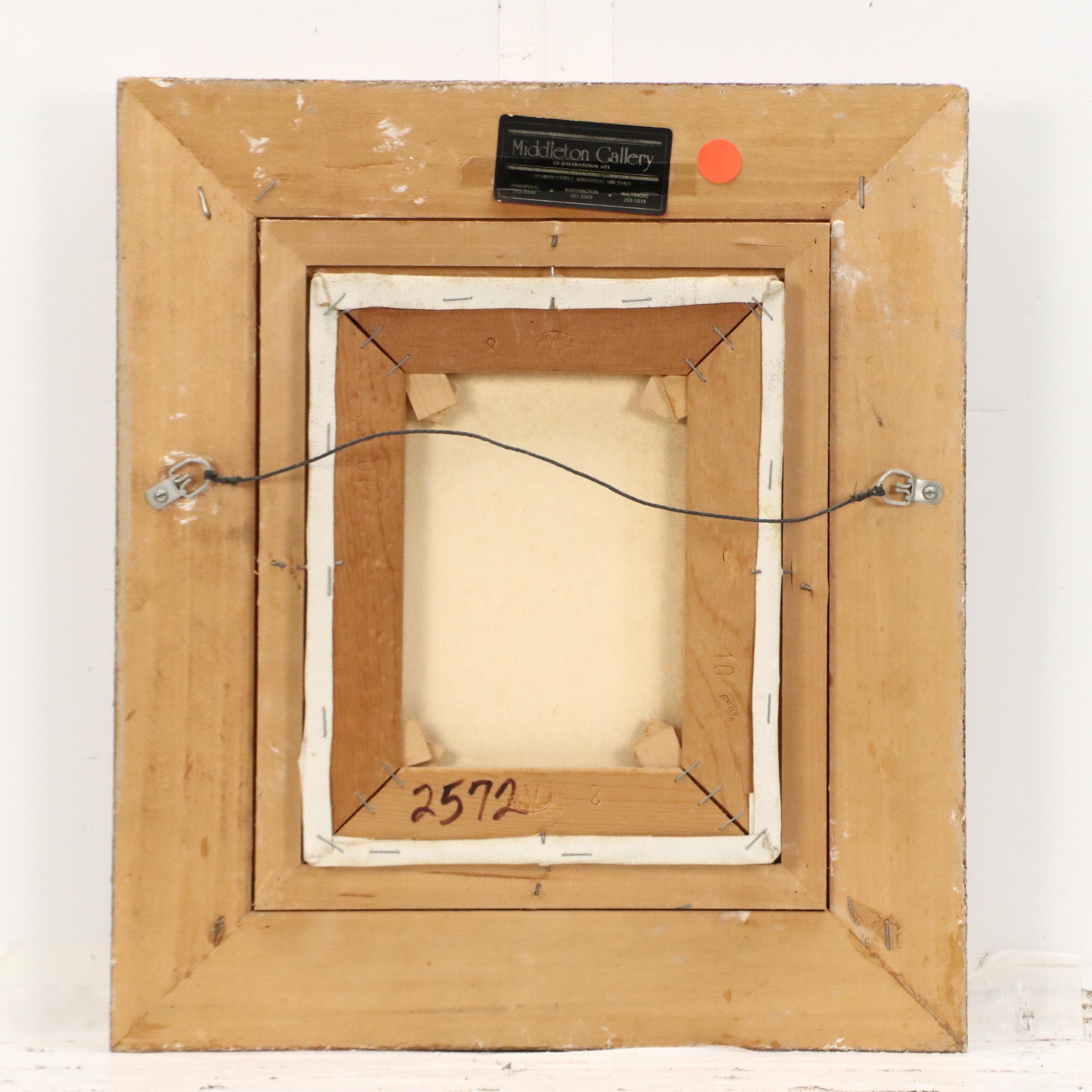 Alan Cours Oil Painting of Woman with Floral Arrangement, 21st Century