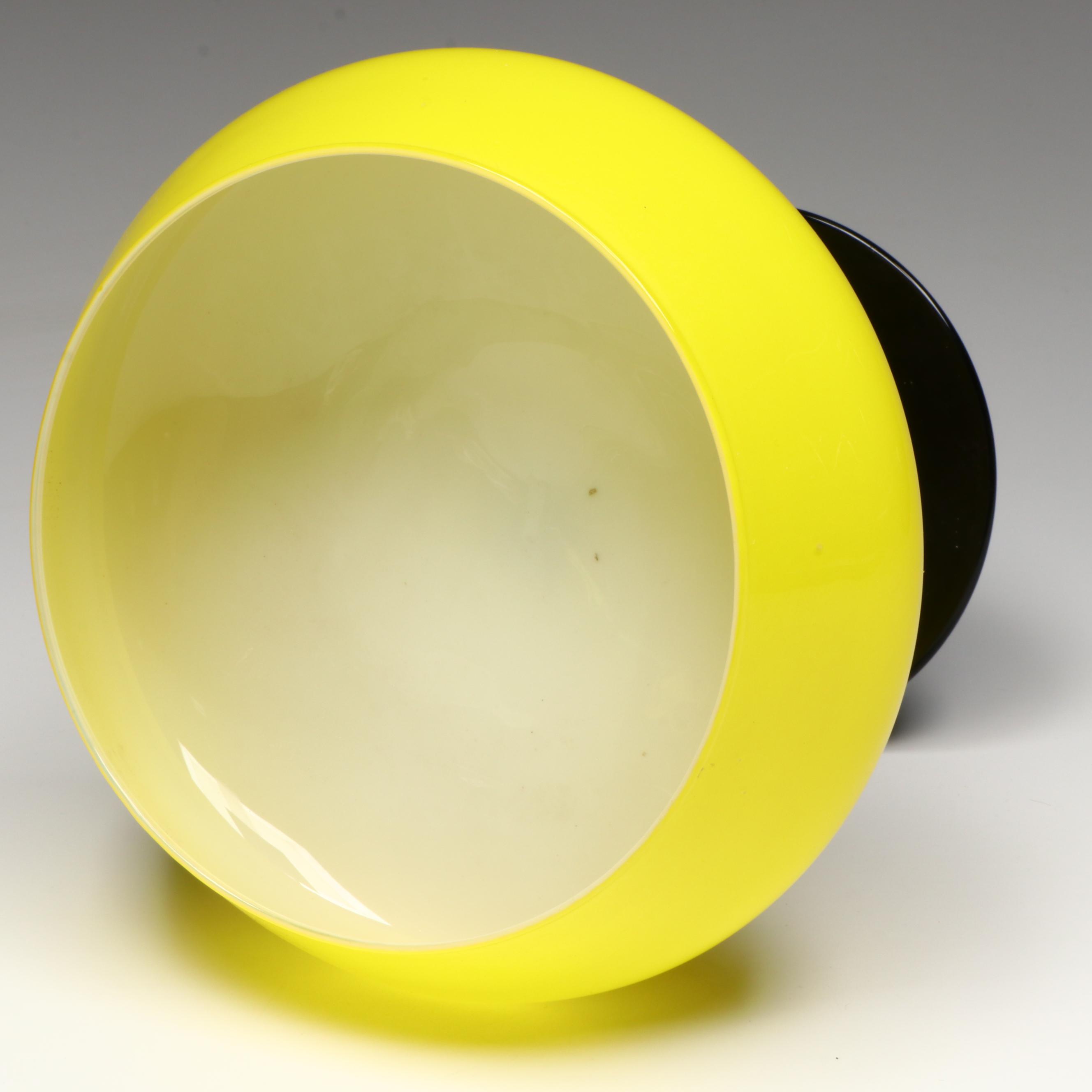 Italian Empoli Style Art Glass Compote, Mid to Late 20th Century