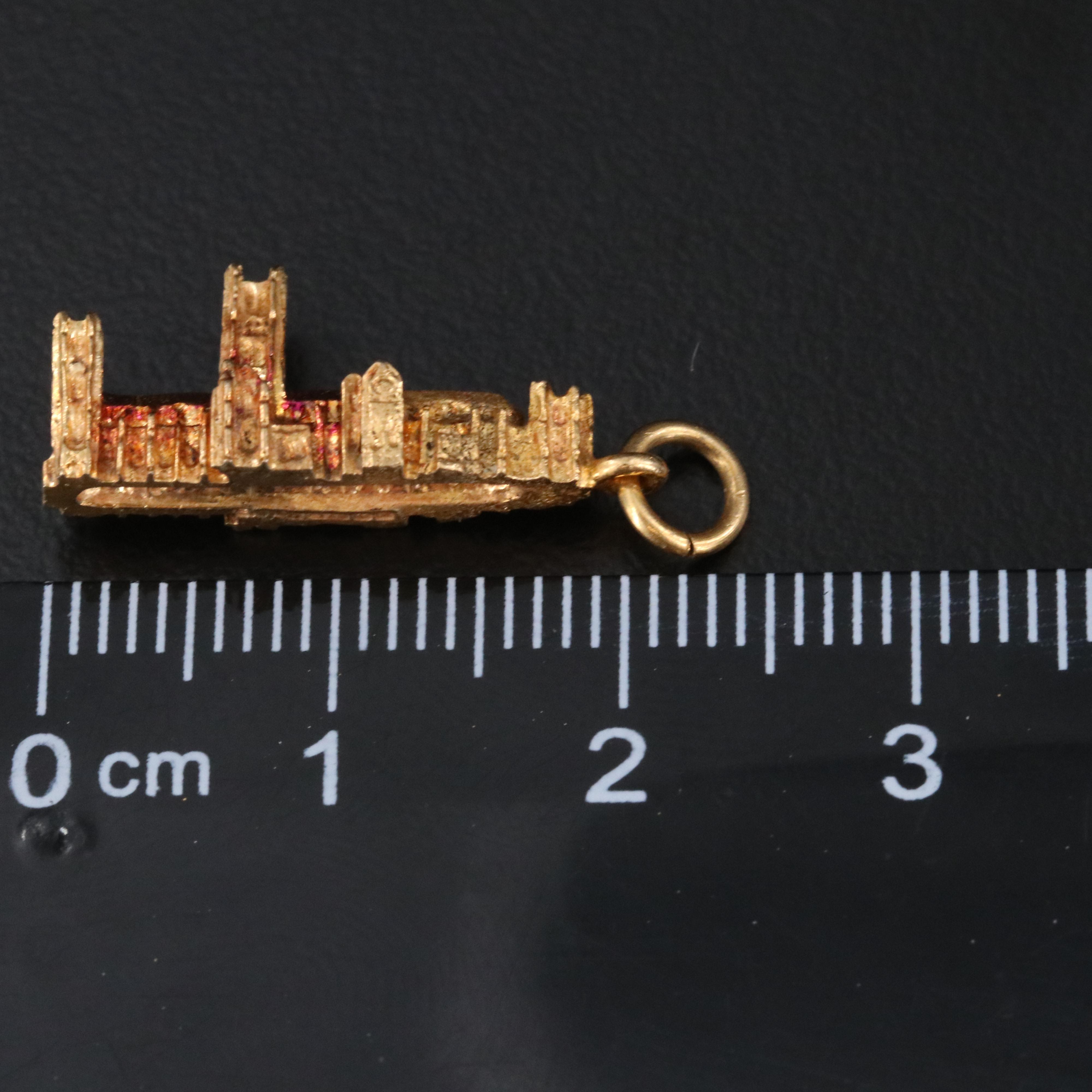 English 9K Canterbury, England and 14K Car Travel Charm Pendants