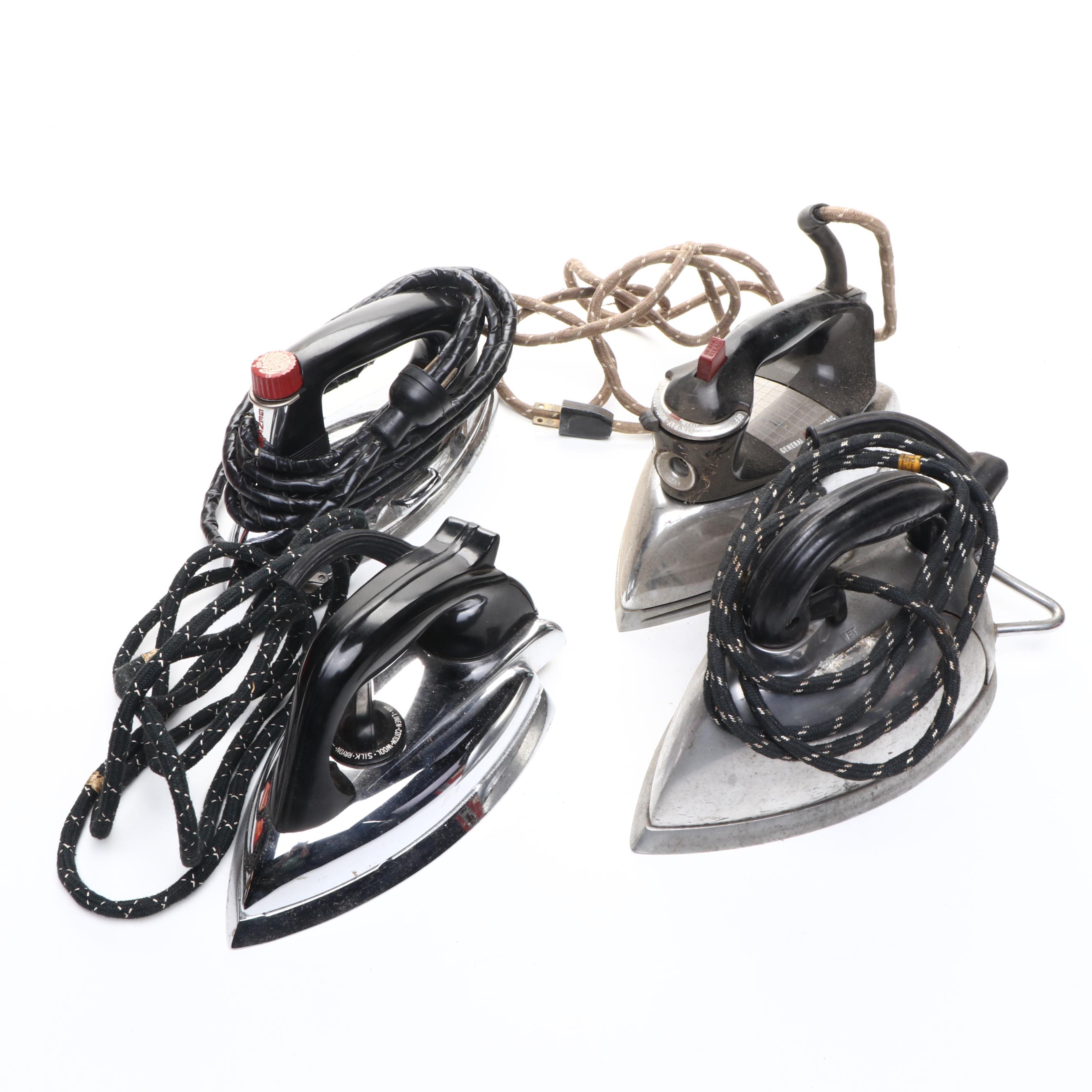 Sunbeam, Westinghouse, General Electric and Other Mid-Century Clothes Irons