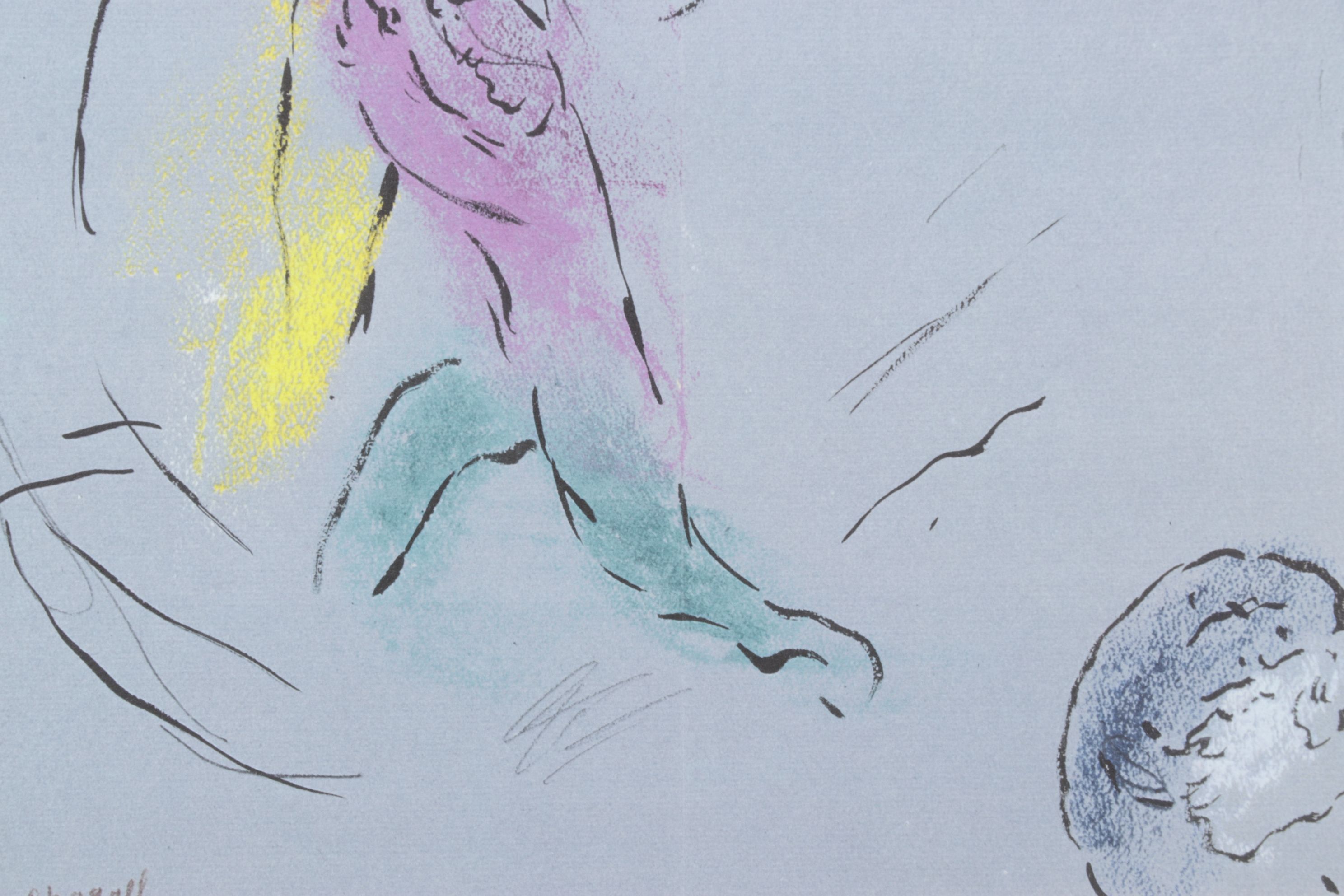 Marc Chagall Offset Lithograph "Jacob's Struggle with the Angel"
