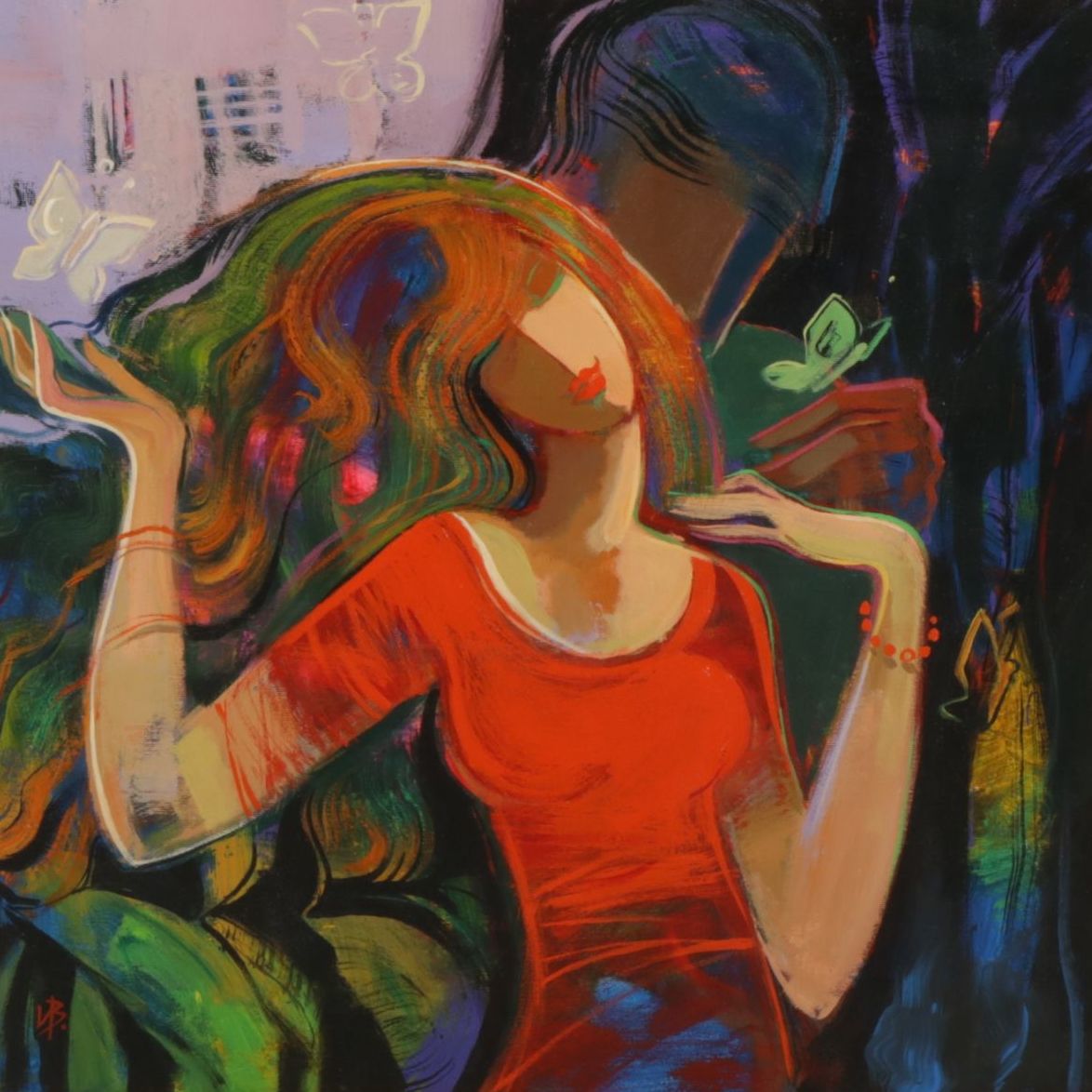 Irina Velkova Figurative Oil Painting "Nature's Embrace," 2008