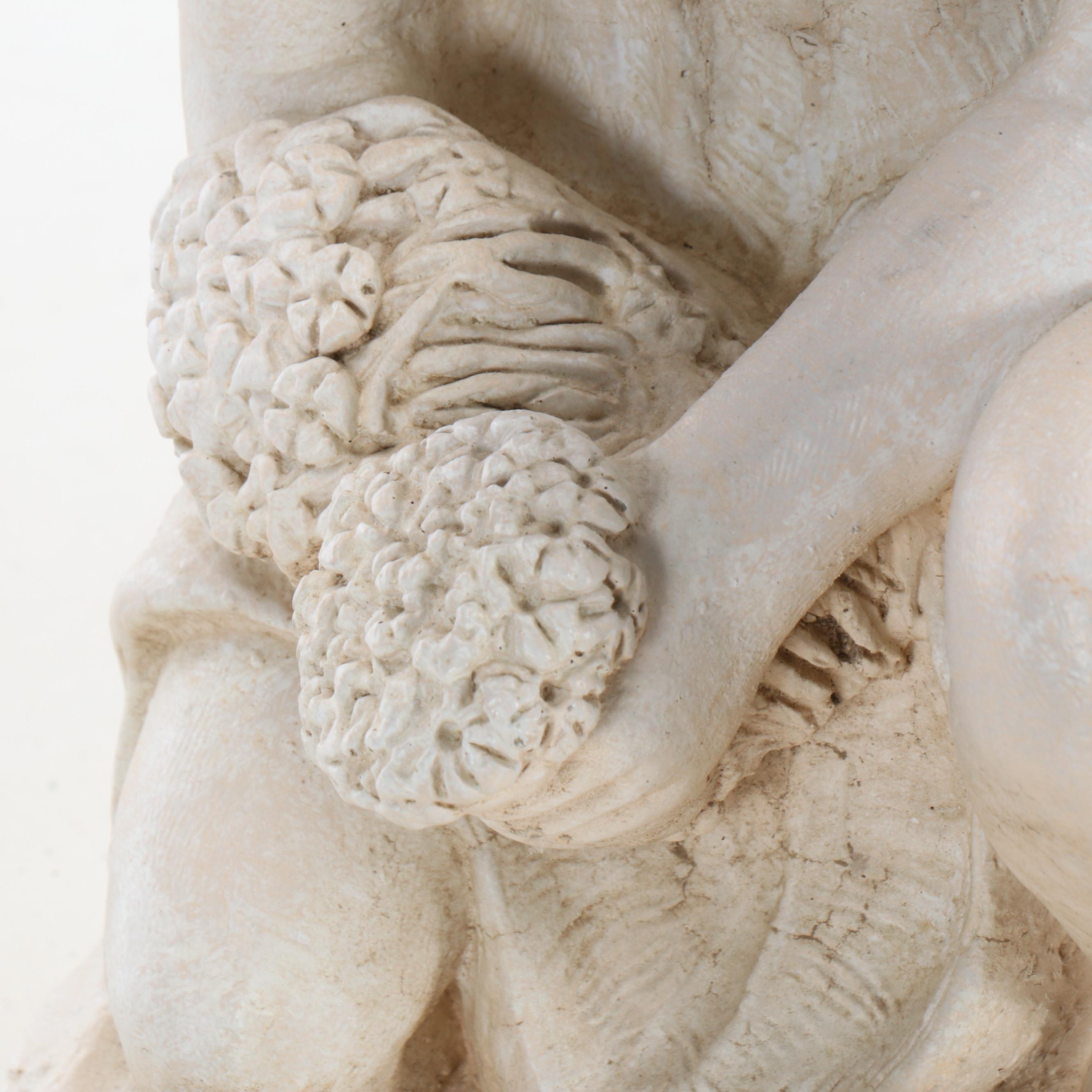 Henri Studios Inc. Girl with Flowers Stone Garden Statue, 1976