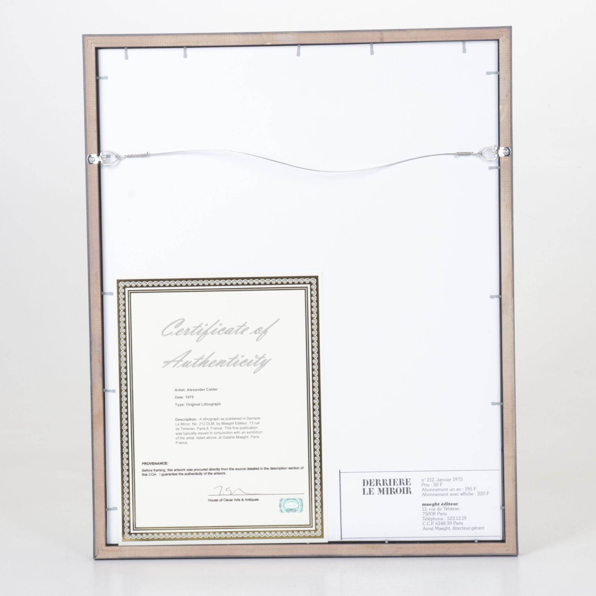 Alexander Calder Color Lithograph for "Derrière le Miroir," 1975