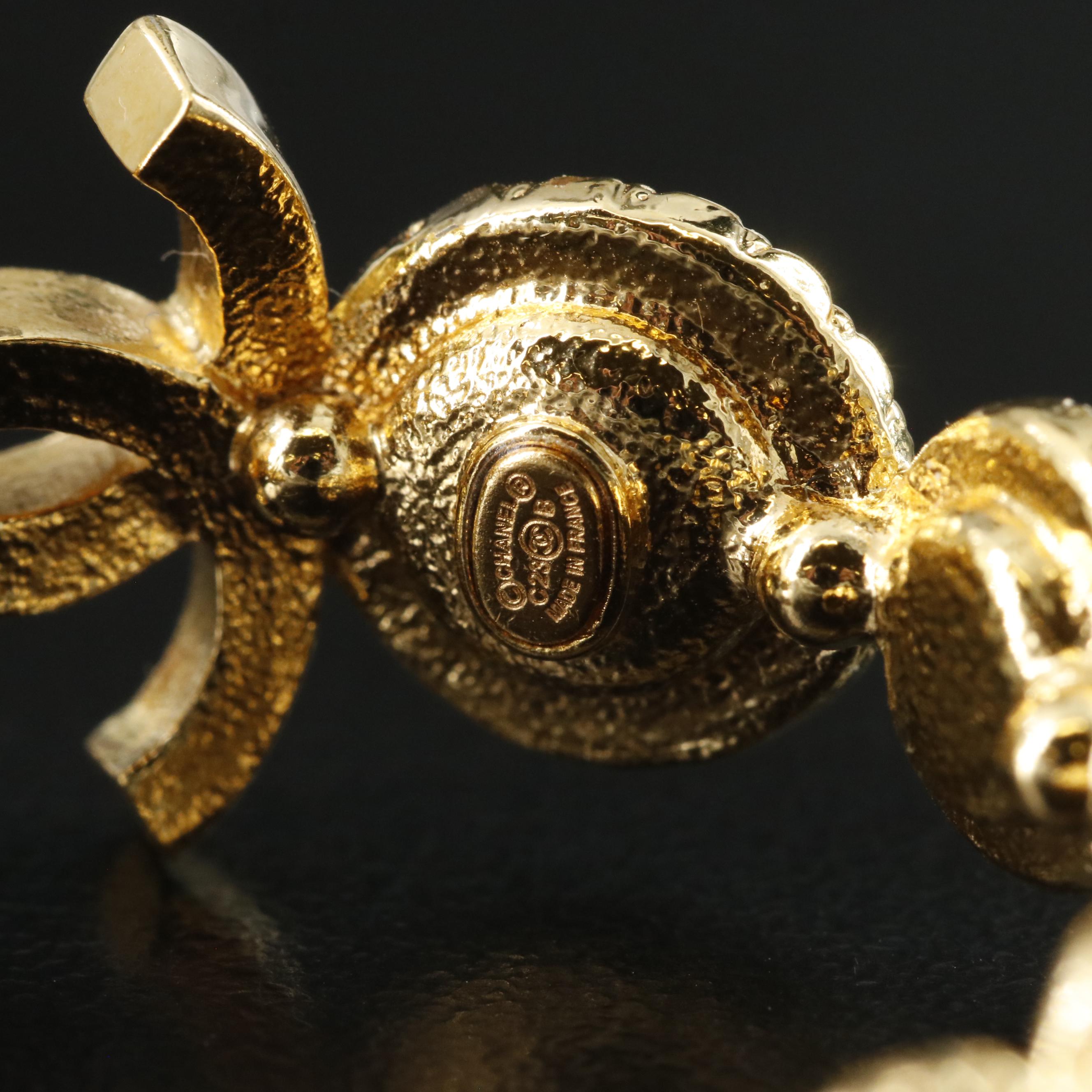 Chanel Pink Strass Hoop Earrings