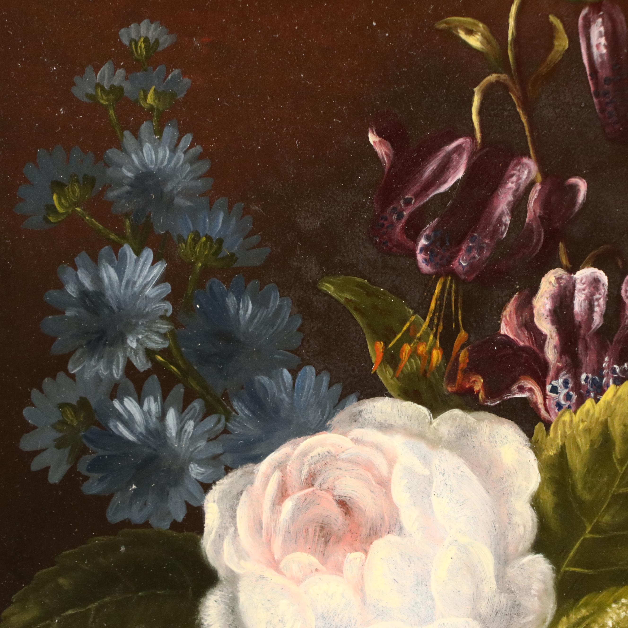 Johann Crepaz Oil Painting of Floral Still Life, Mid-20th Century