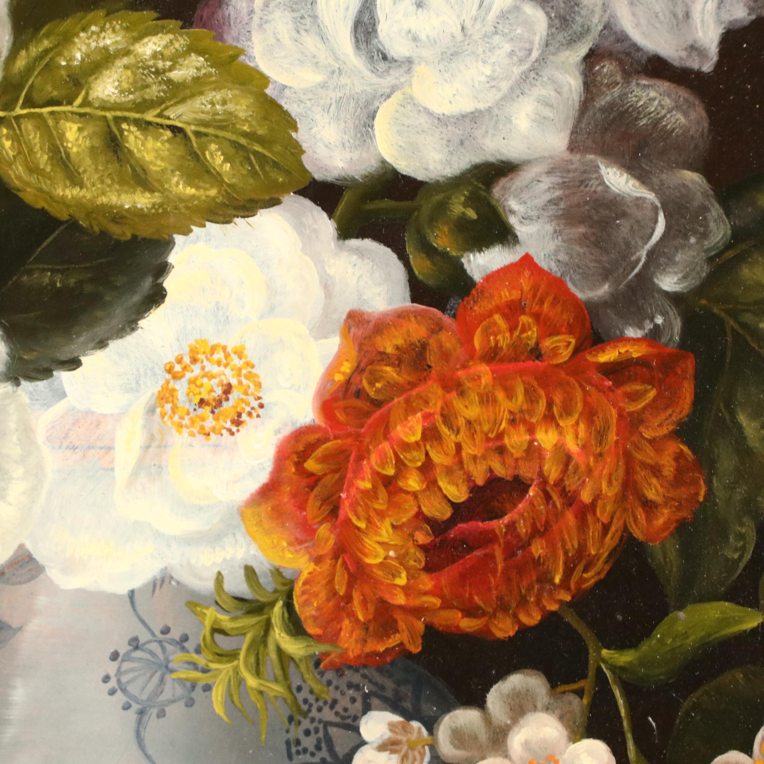 Johann Crepaz Oil Painting of Floral Still Life, Mid-20th Century