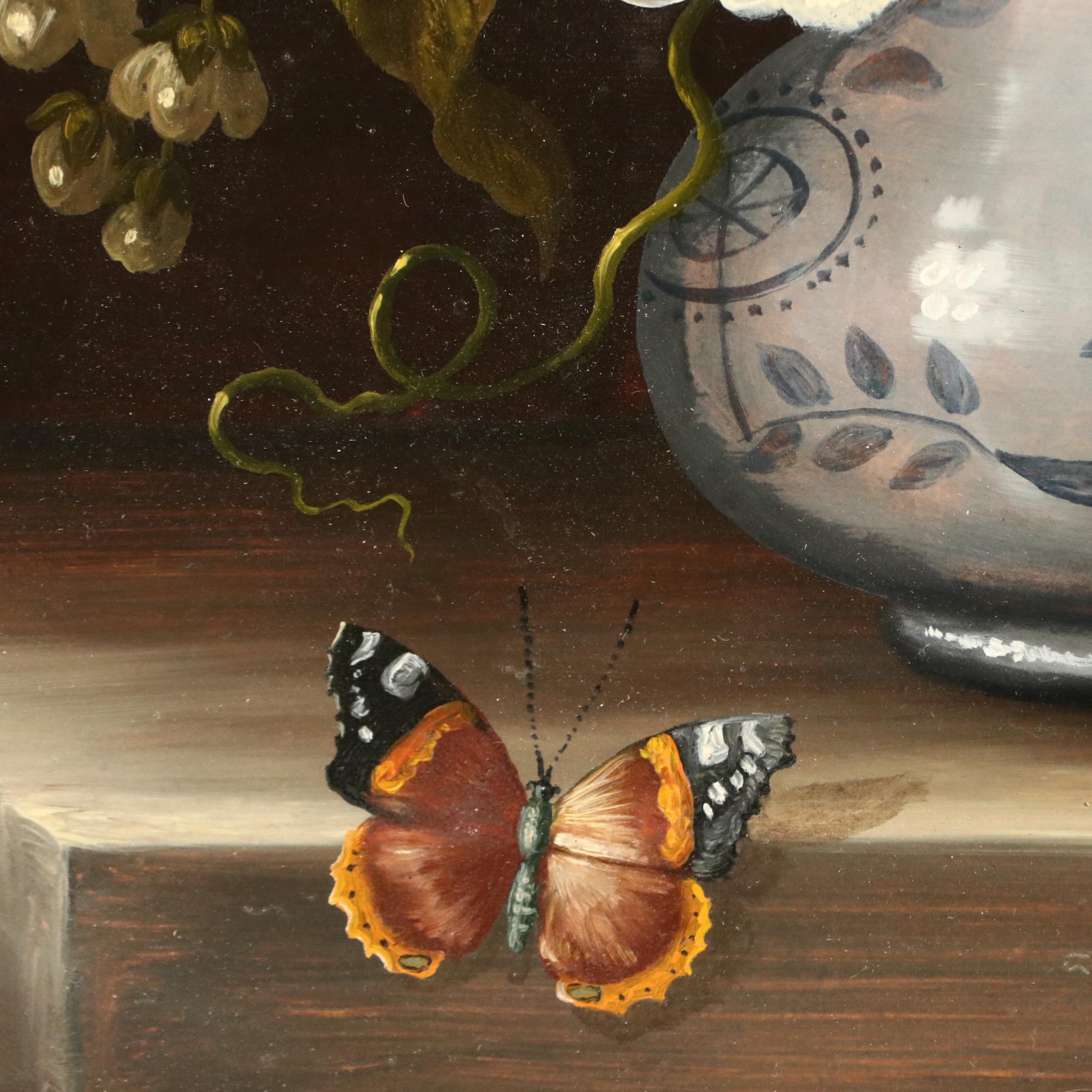 Johann Crepaz Oil Painting of Floral Still Life, Mid-20th Century