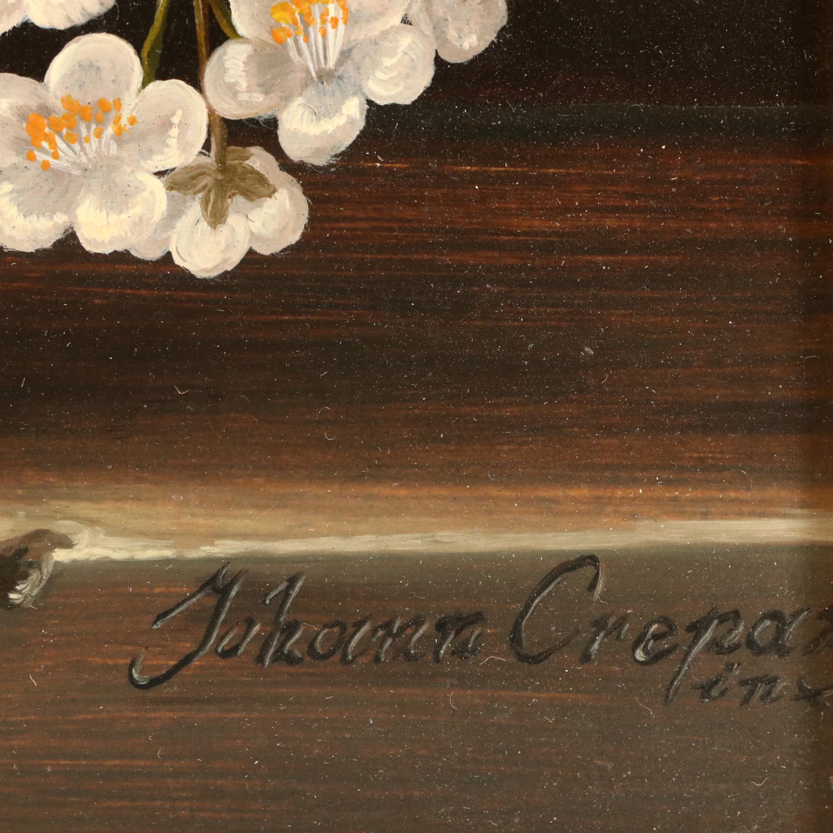 Johann Crepaz Oil Painting of Floral Still Life, Mid-20th Century