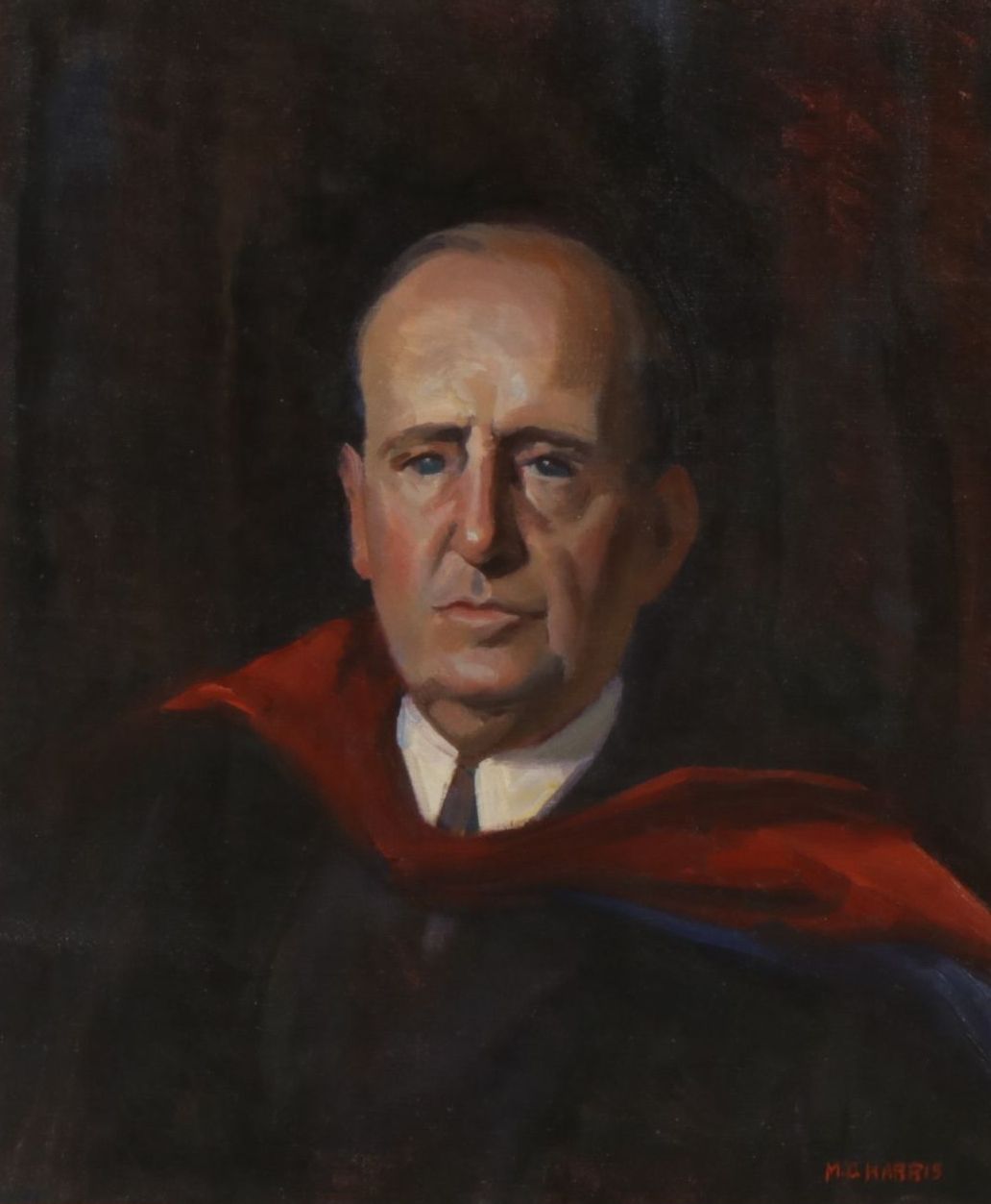 Marian Harris Portrait Oil Painting "Judge Leighton", Mid-20th Century