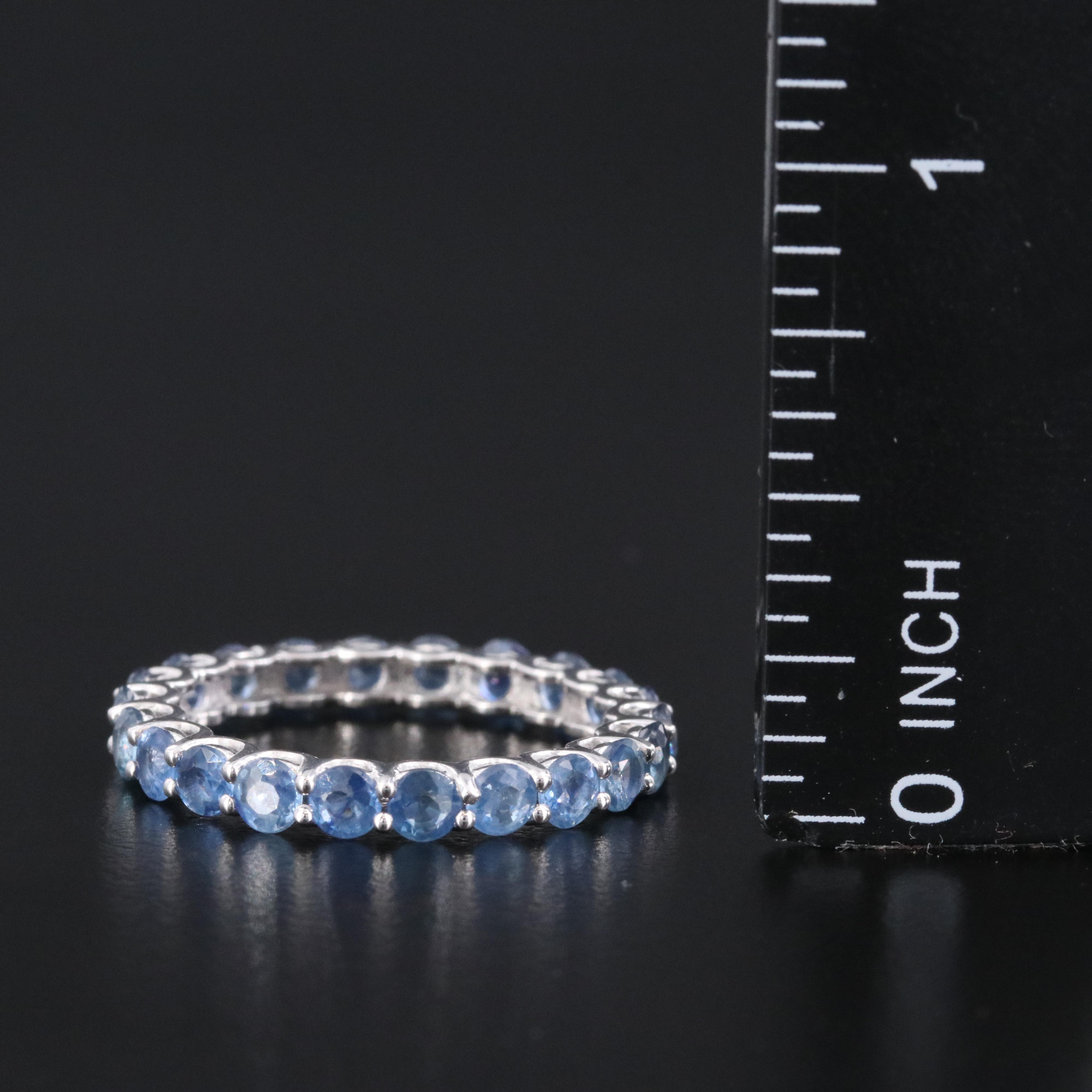 14K Sapphire Eternity Band with IGI Jewelry Report