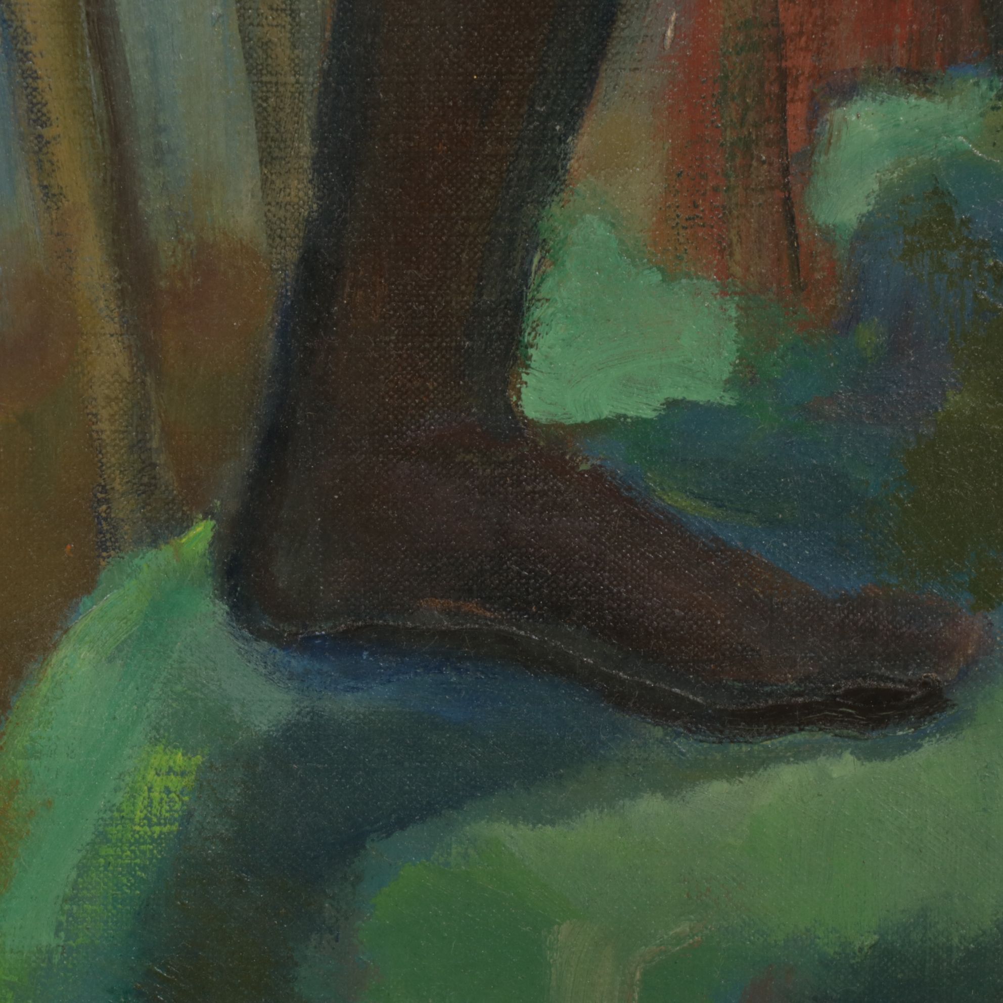 Marian D. Harris Oil Painting "Ballet Gossip", Mid-20th Century