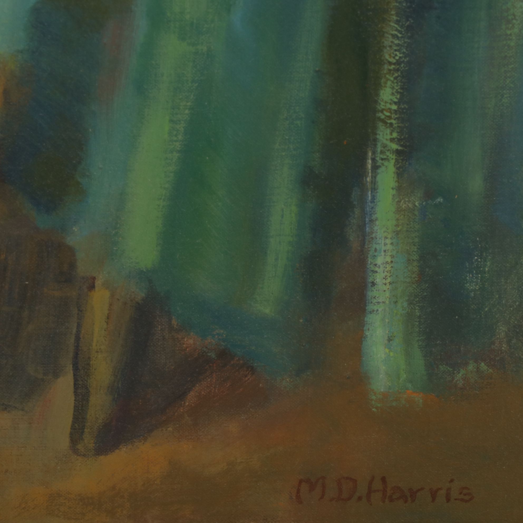 Marian D. Harris Oil Painting "Ballet Gossip", Mid-20th Century