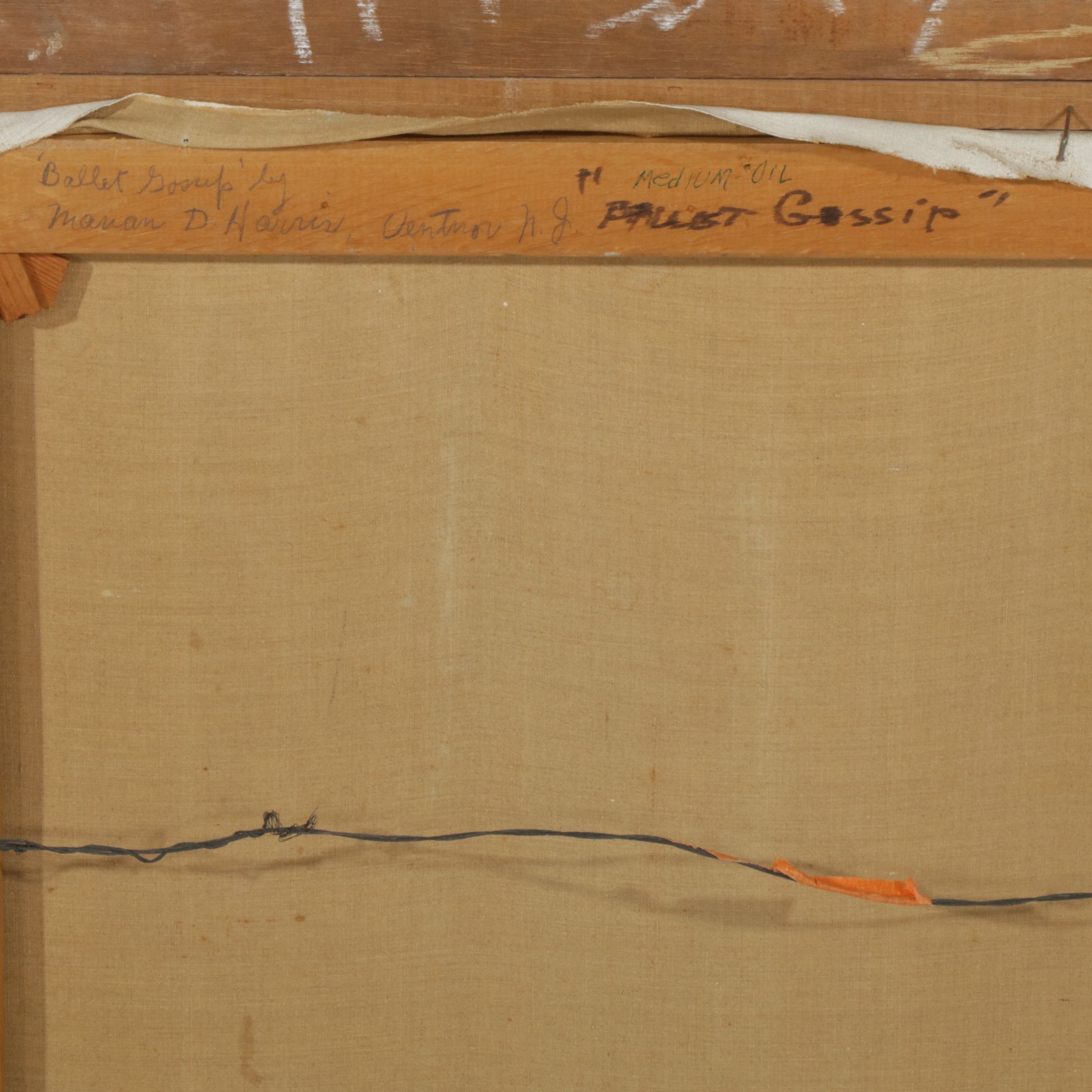Marian D. Harris Oil Painting "Ballet Gossip", Mid-20th Century