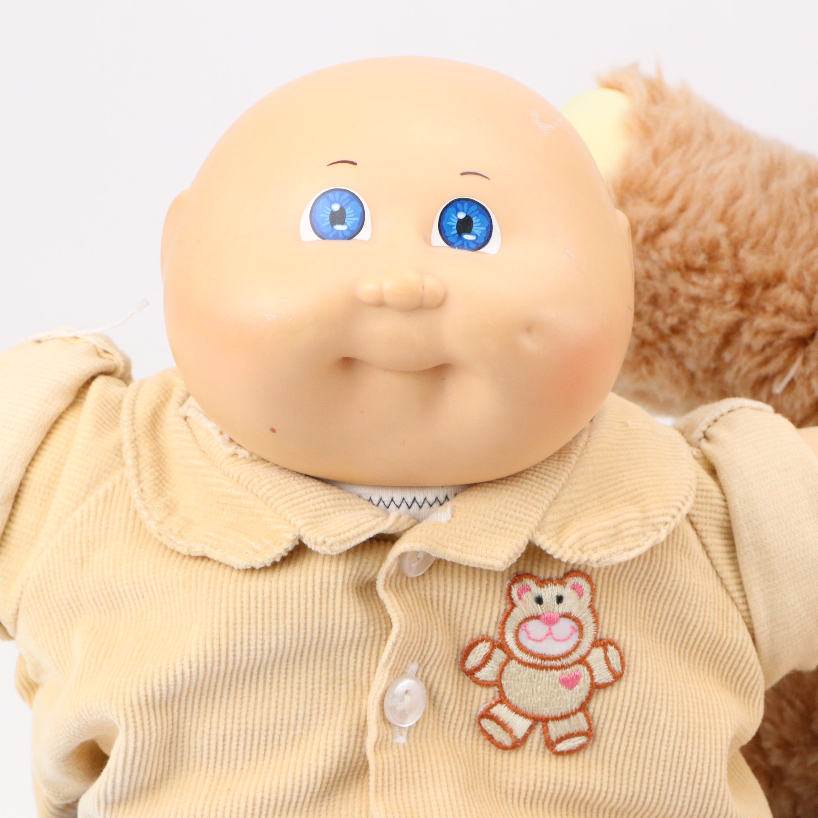 Xavier Roberts Furskins Plush Bear with Cabbage Patch Kids, 1980s