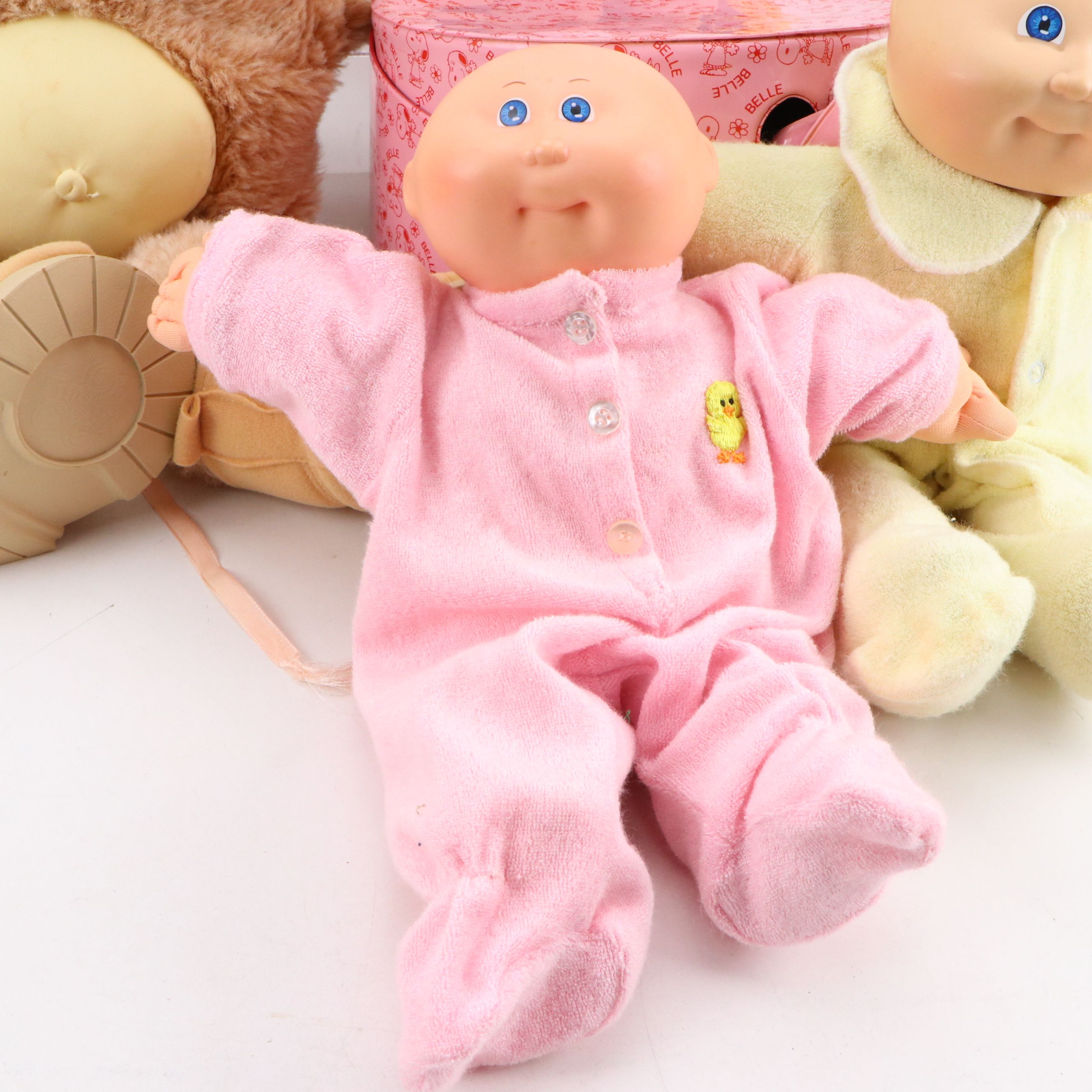 Xavier Roberts Furskins Plush Bear with Cabbage Patch Kids, 1980s