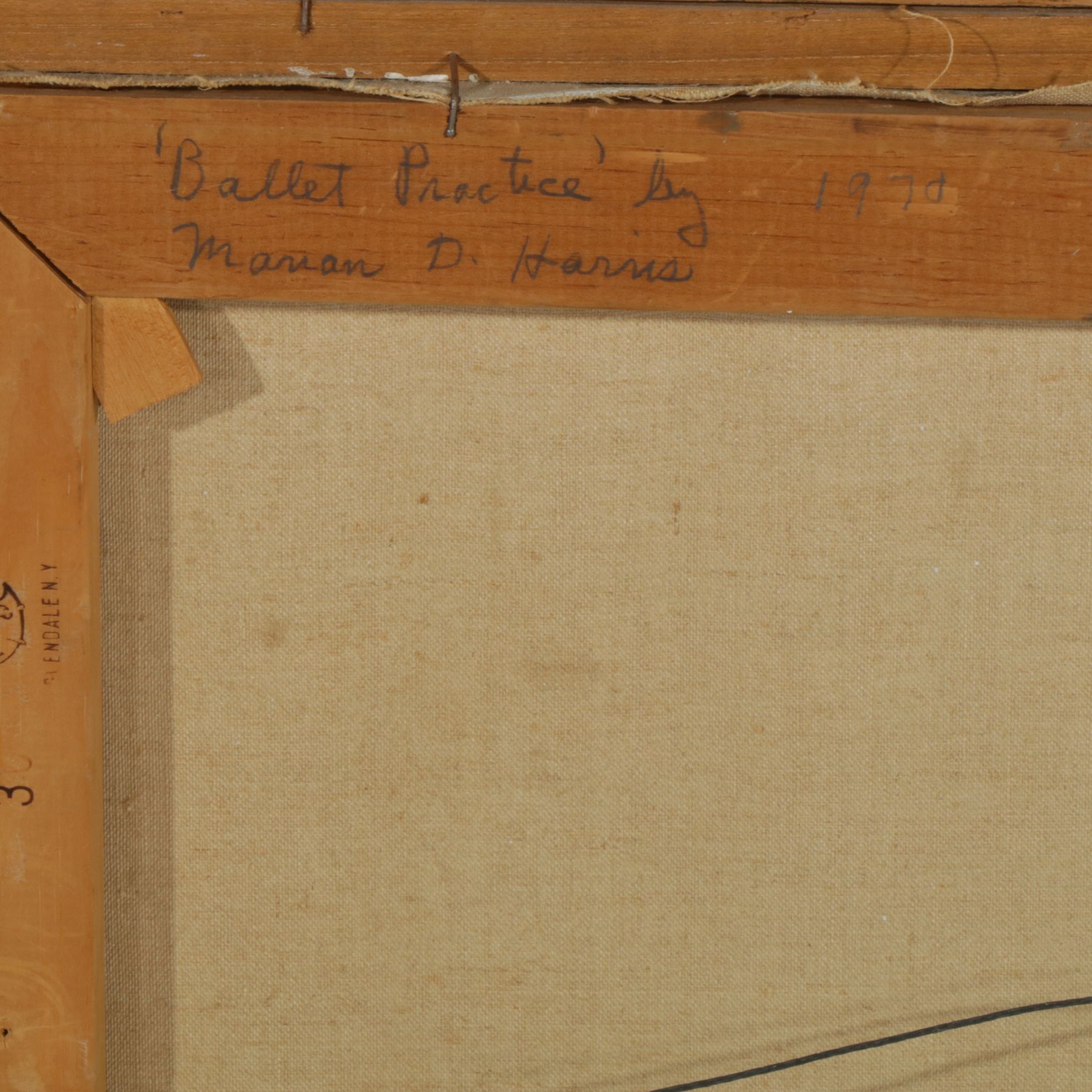 Marian D. Harris Oil Painting "Ballet Practice", Mid-20th Century