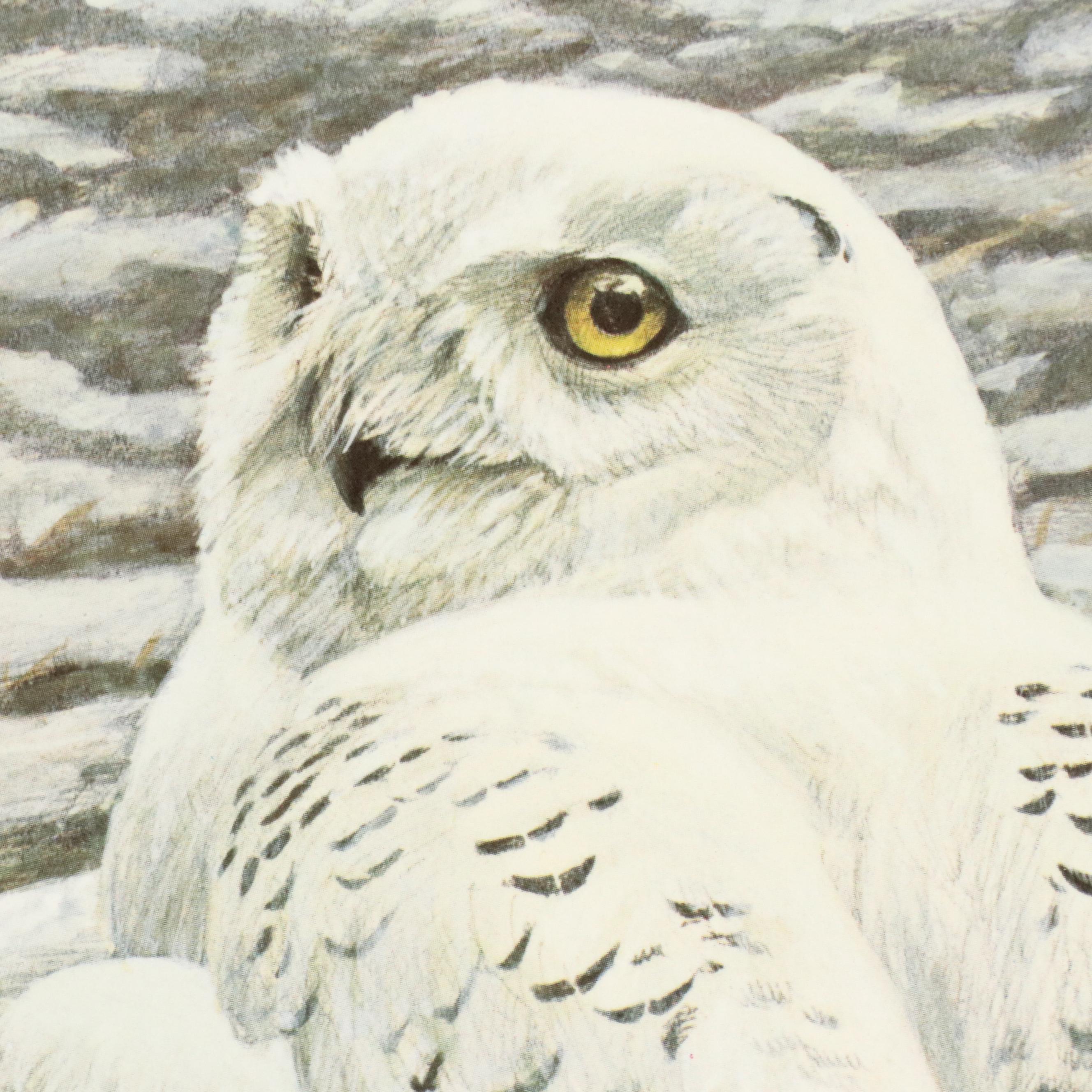 Robert M. Bateman Offset Lithograph "Plowed Field - Snowy Owl," 1987