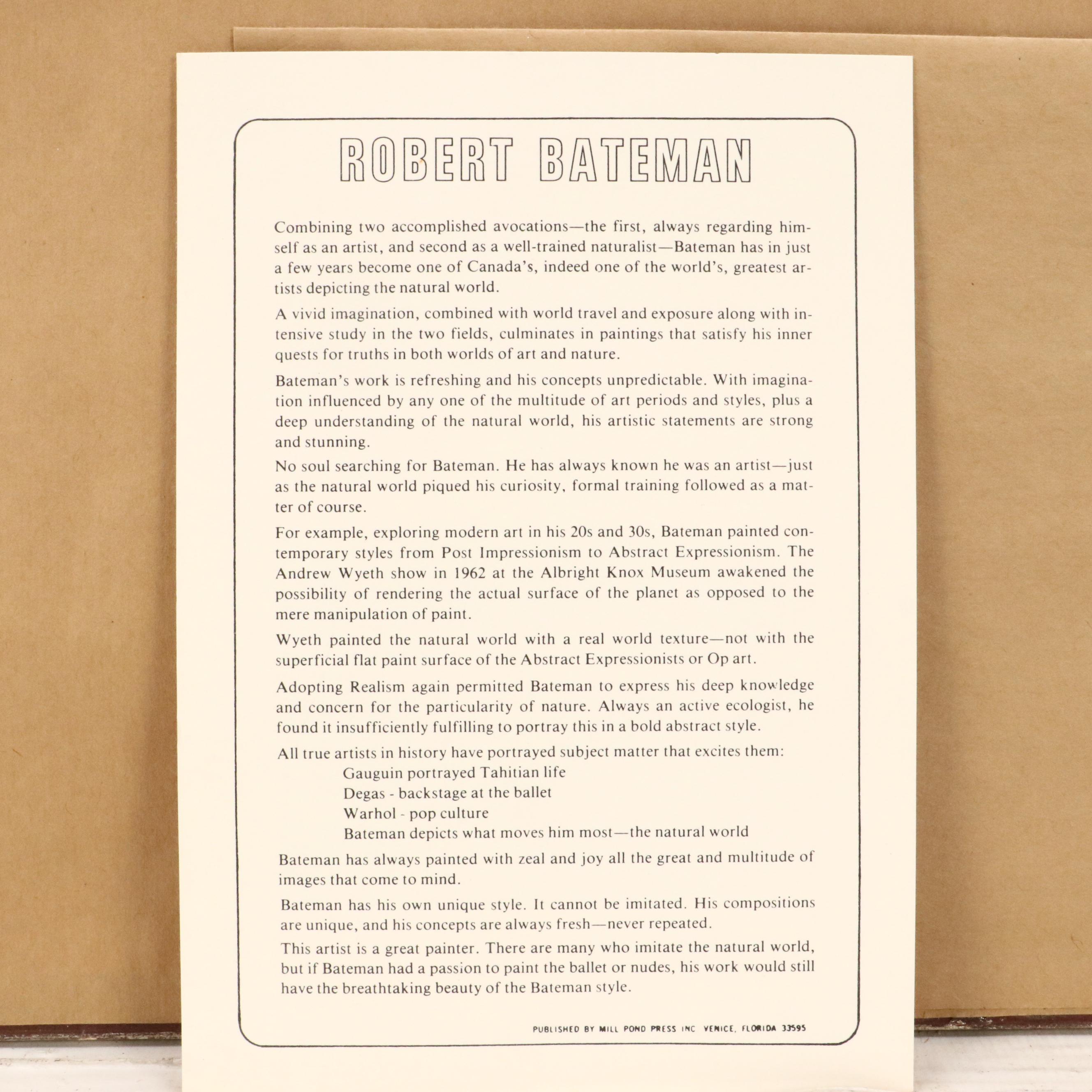 Robert M. Bateman Offset Lithograph "Plowed Field - Snowy Owl," 1987