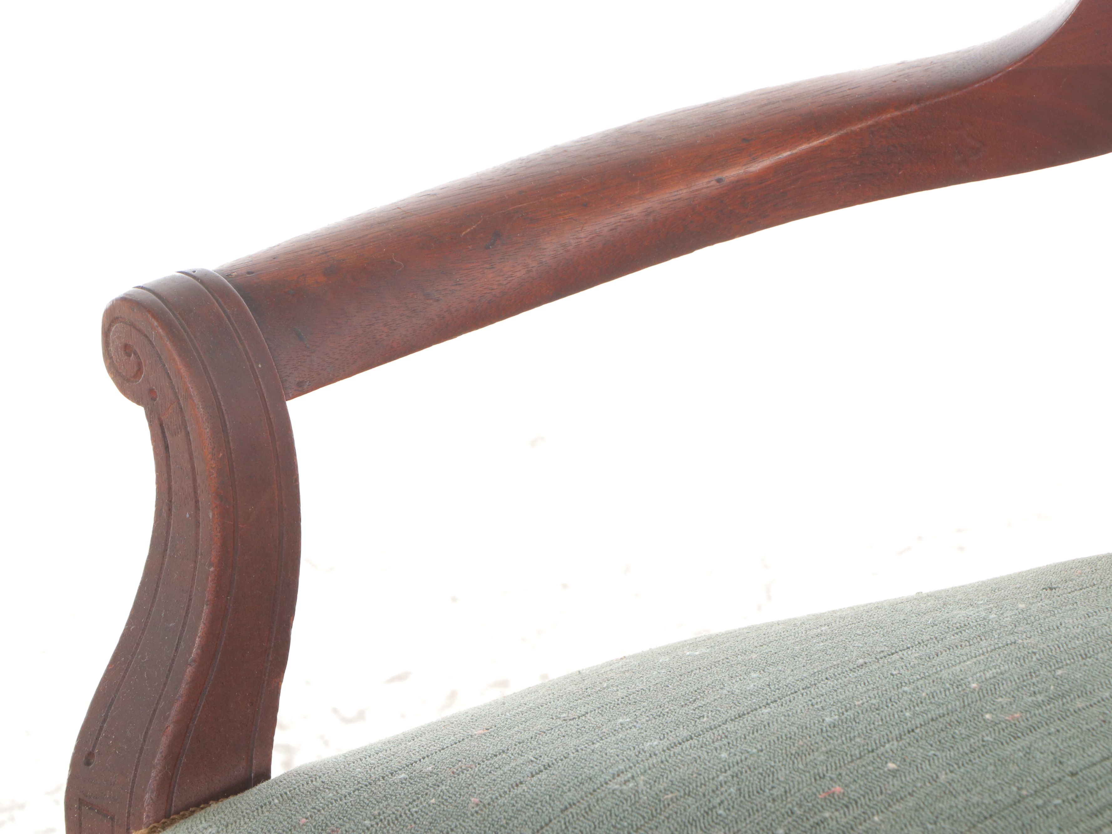 Set of Six Chippendale Style Walnut Chairs