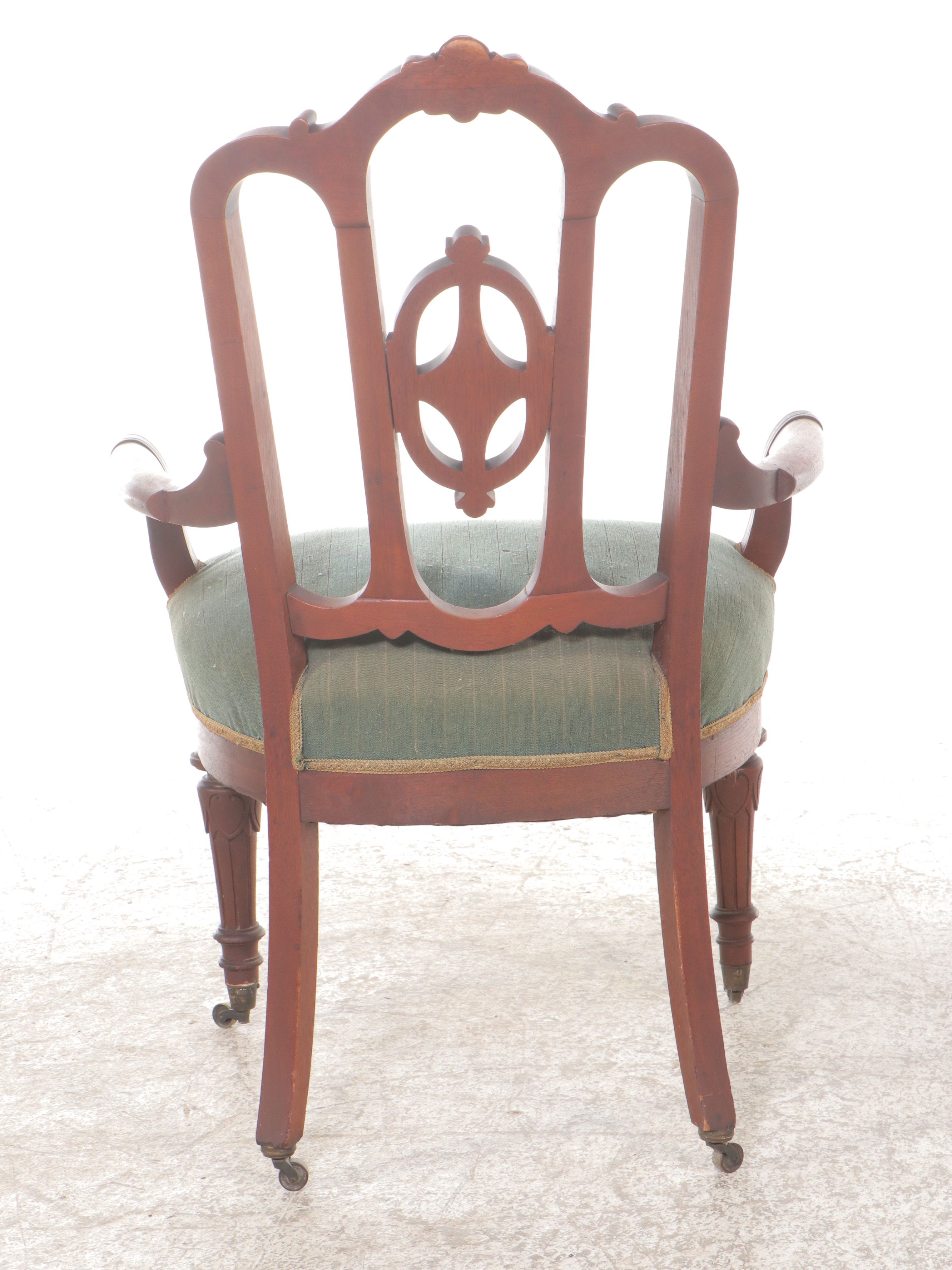 Set of Six Chippendale Style Walnut Chairs