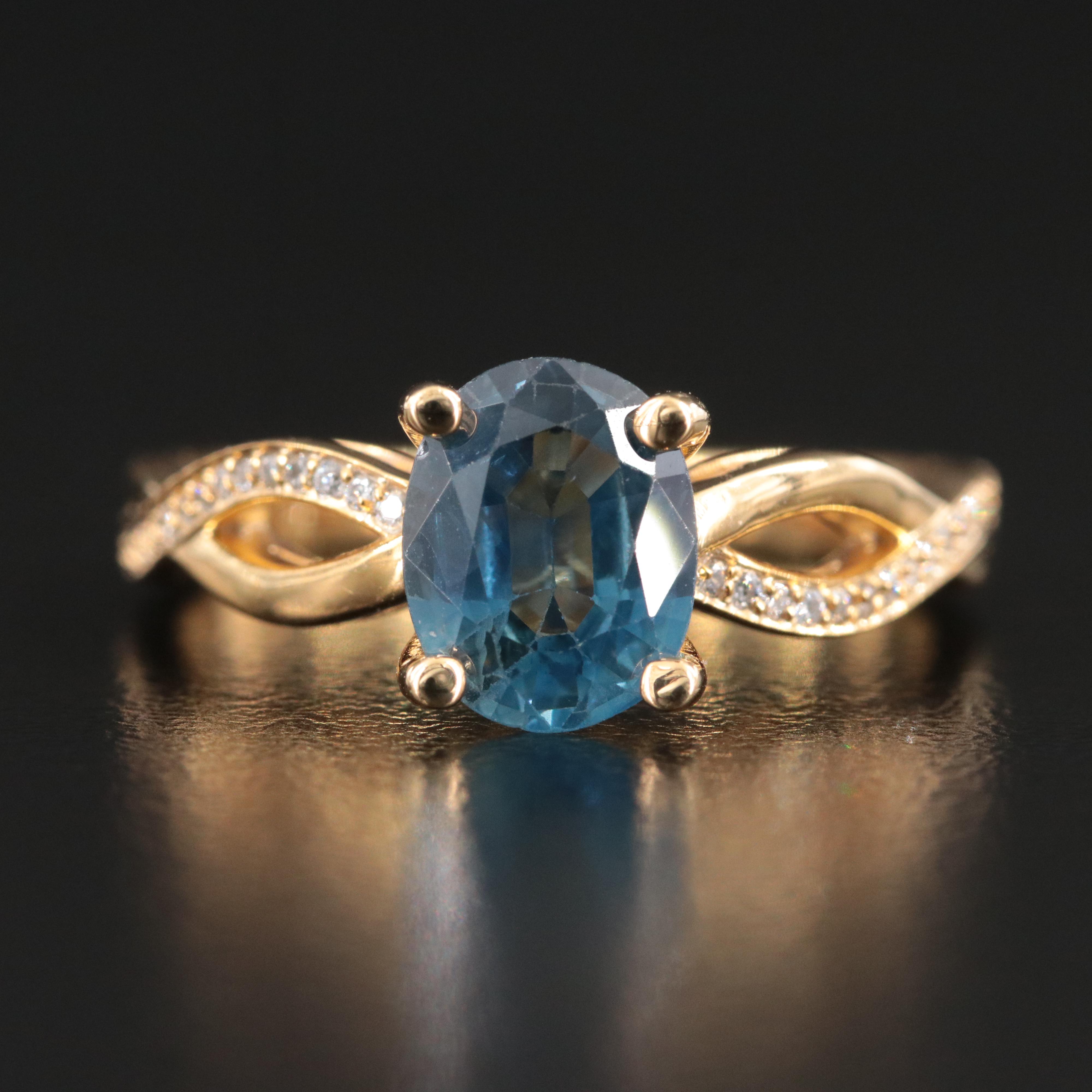 18K 1.57 CT Sapphire and Diamond Ring with GIA Report